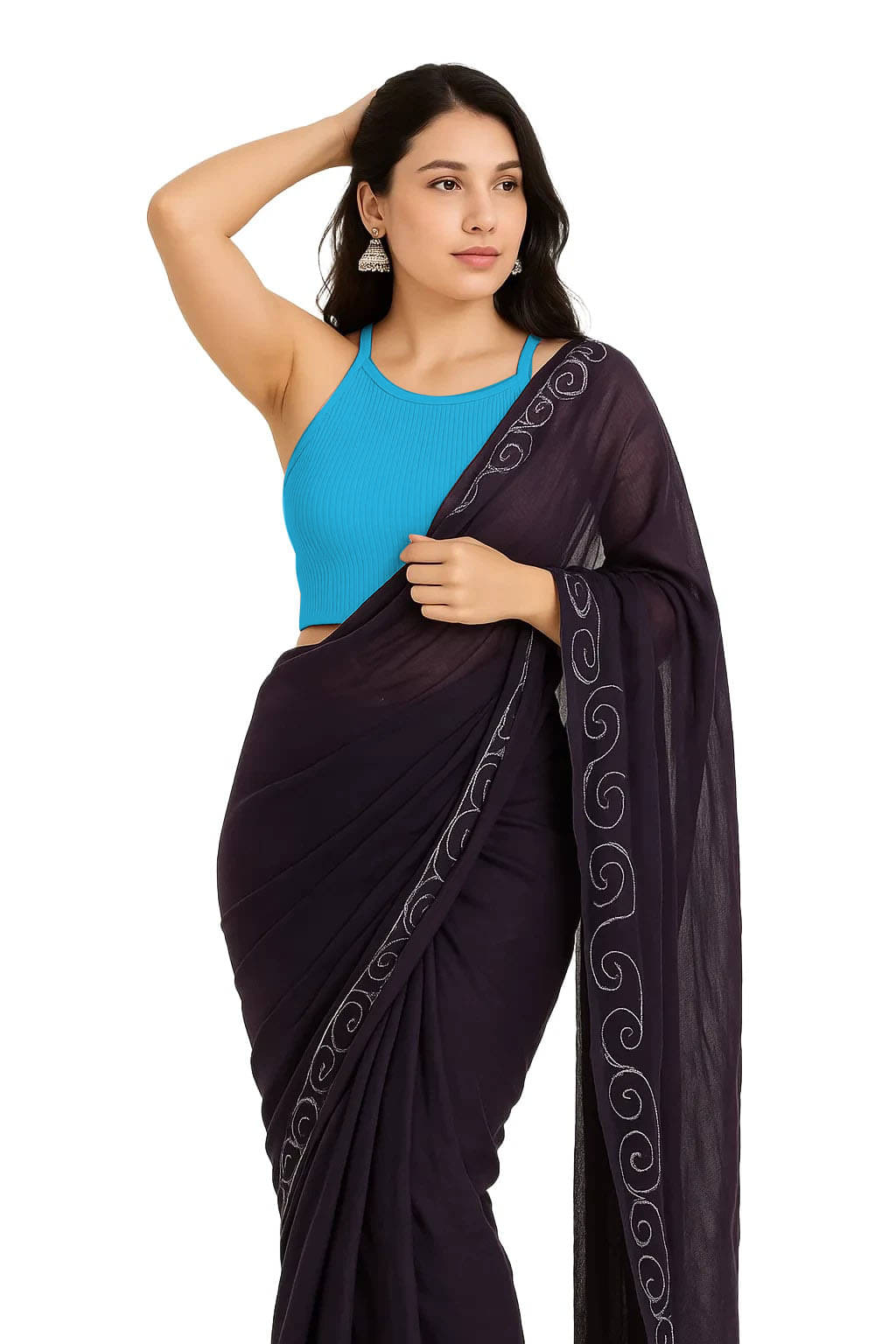 SOHOT Turquoise Readymade without Pad Cotton Women's Blouse ( Pack of 1 )     			SOHOT Turquoise Readymade without Pad Cotton Women's Blouse ( Pack of 1 )
