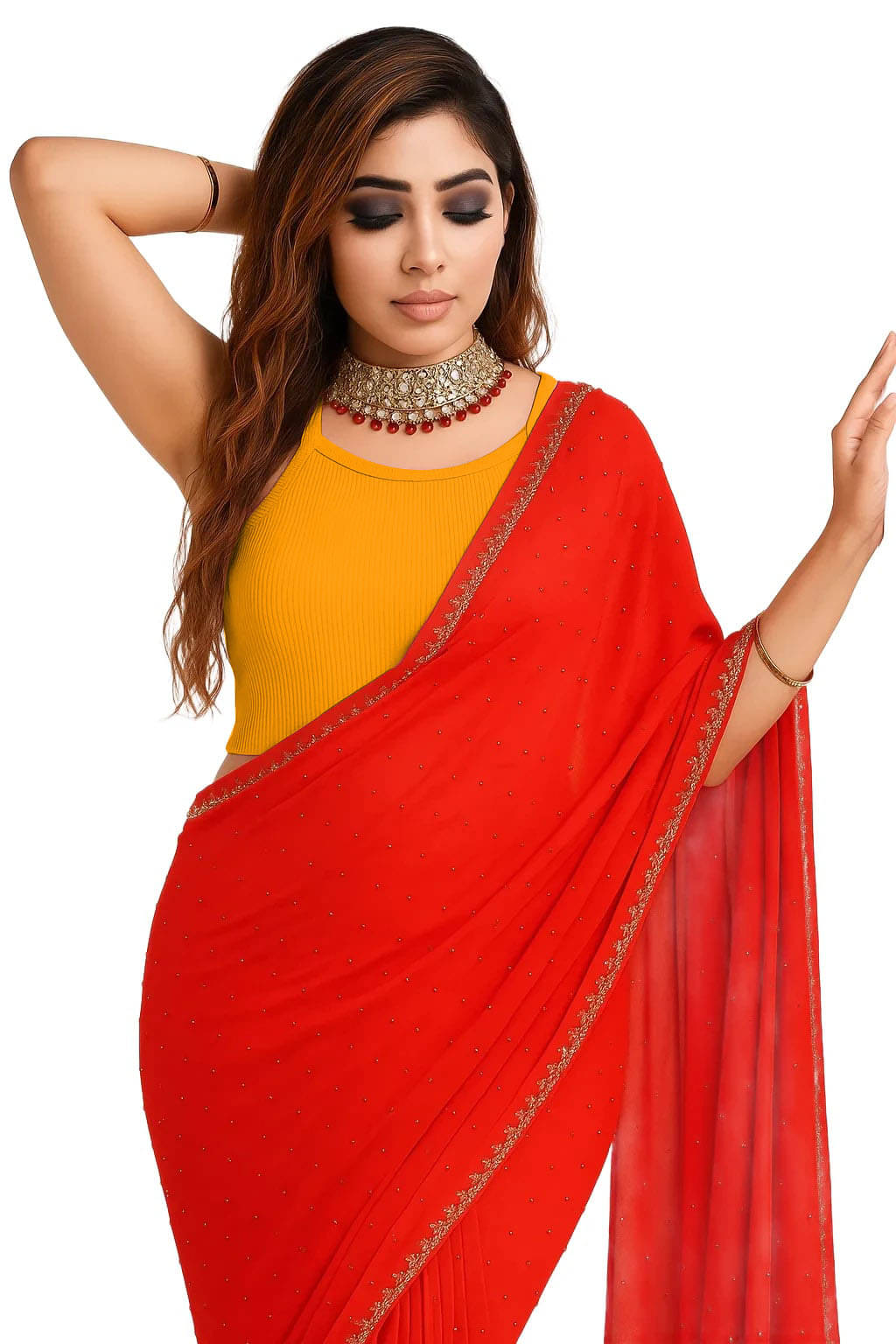     			SOHOT Yellow Readymade without Pad Cotton Women's Blouse ( Pack of 1 )