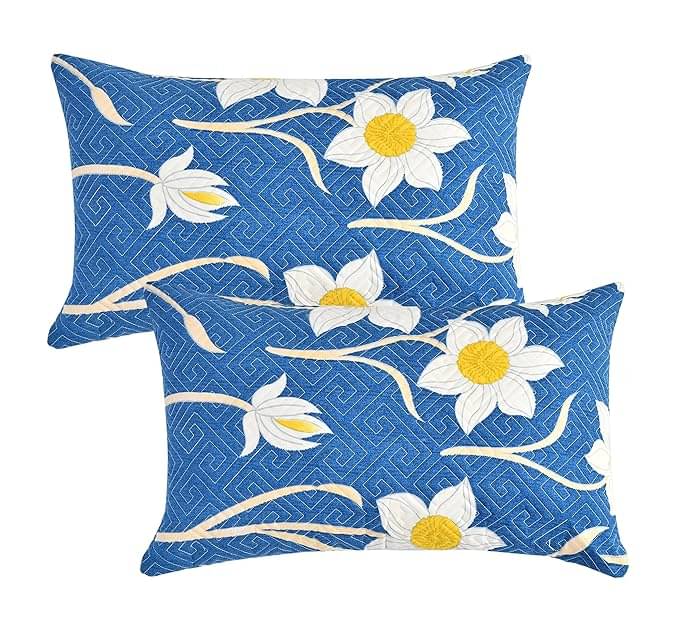 ANIL HANDLOOM IND - Pack of 2 Cotton Floral Regular Pillow Cover ( 17.78 cm(7) x 17.78 cm(7) ) - Multi-Colour ANIL HANDLOOM IND - Pack of 2 Cotton Floral Regular Pillow Cover ( 17.78 cm(7) x 17.78 cm(7) ) - Multi-Colour