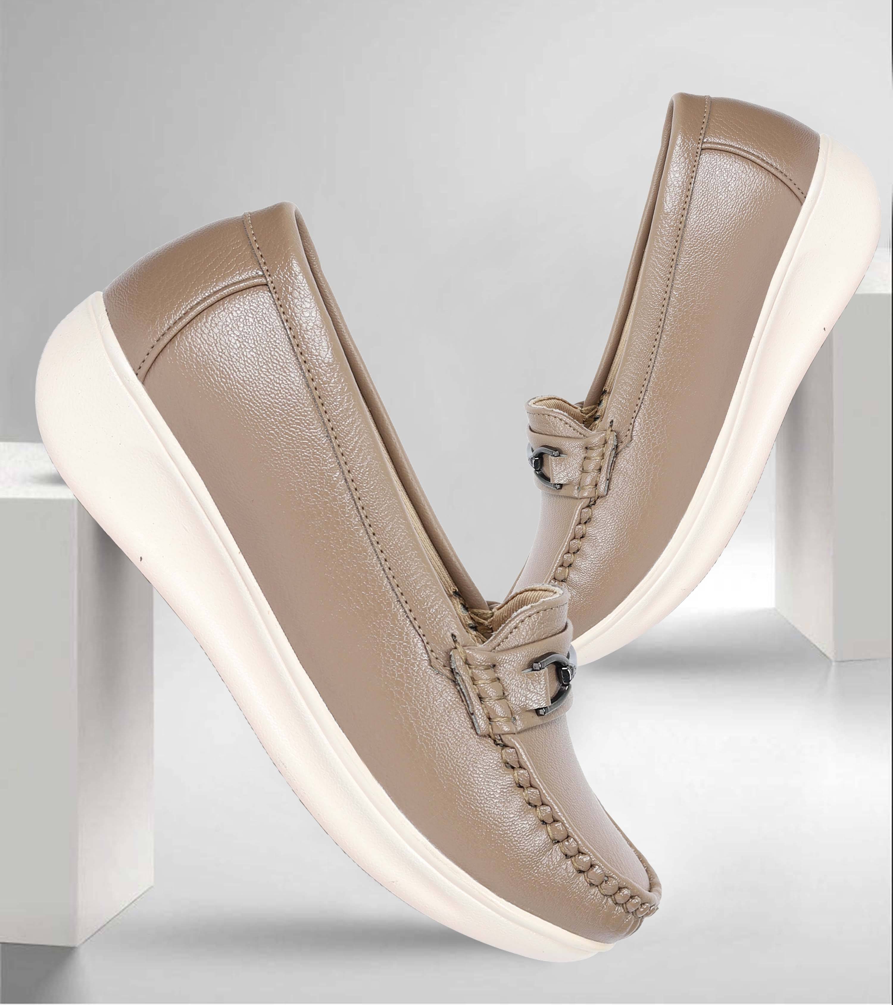     			Aadi Beige Women's Casual Ballerinas