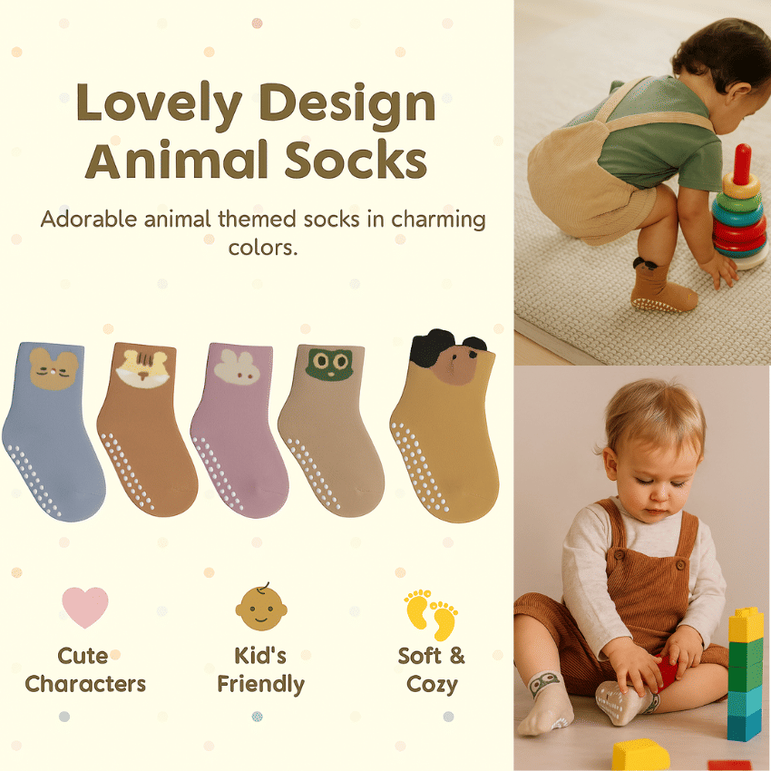 BBYARAJ Pack of 5 Unisex for Baby Cotton Footies ( Multicolor ) - Socks | Buy online on ZillyBuy