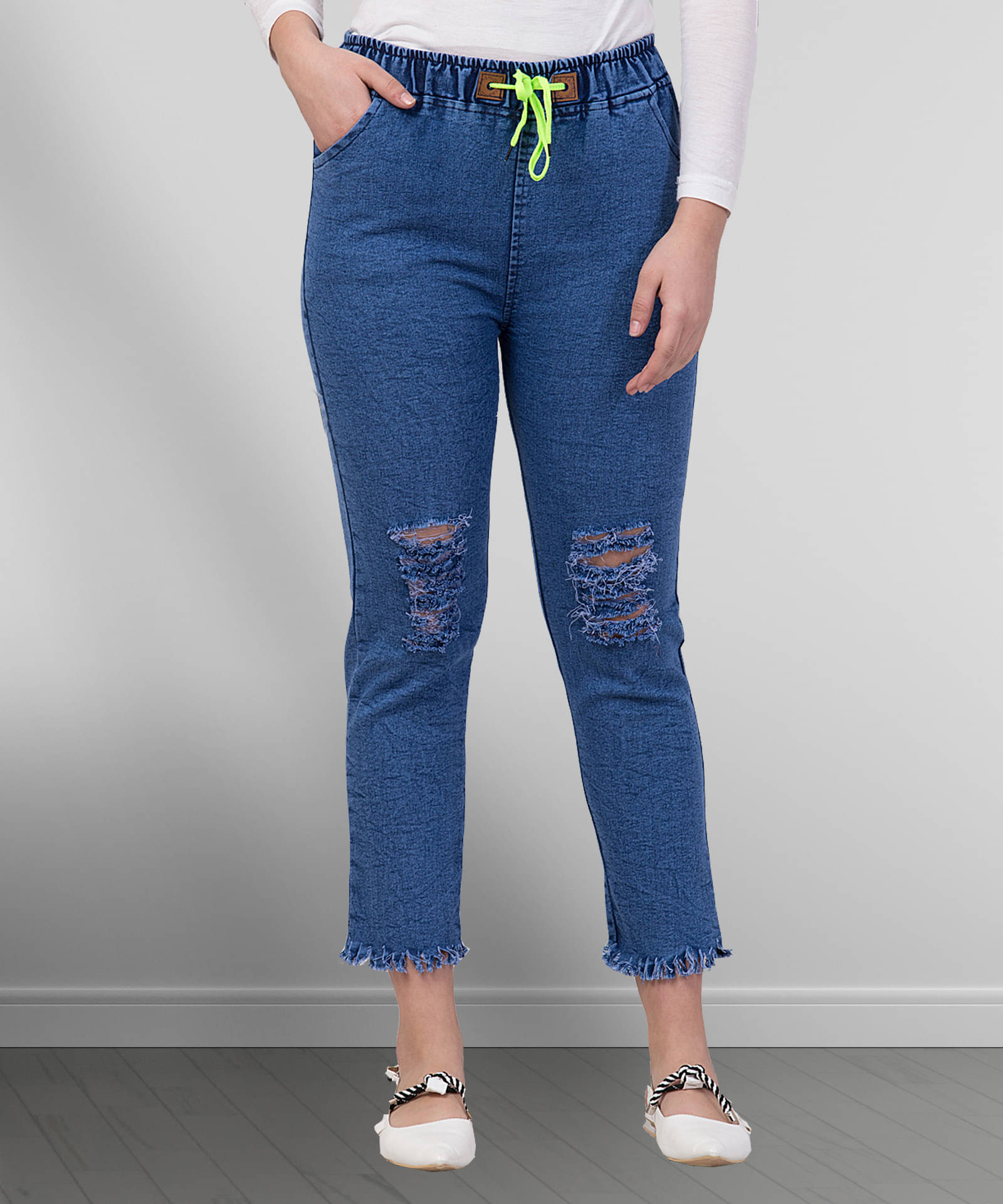     			Coutume Collections Women's Boyfriend Fit Mid-Rise Jeans ( Blue )