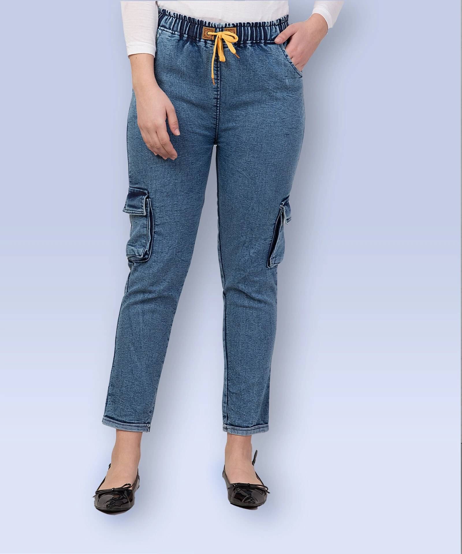     			Coutume Collections Women's Jogger Mid-Rise Jeans ( Blue )