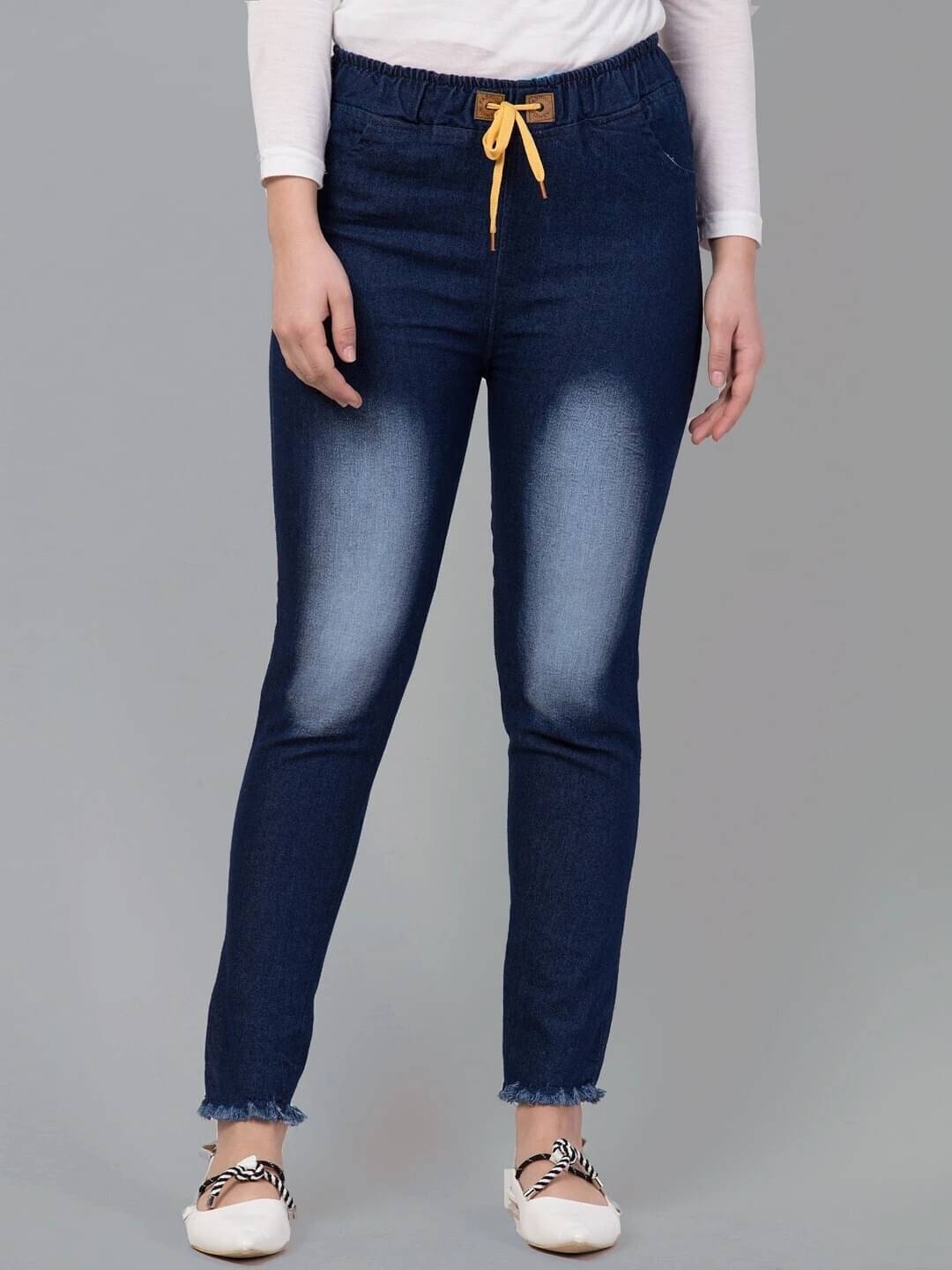     			Coutume Collections Women's Jogger Mid-Rise Jeans ( Blue )
