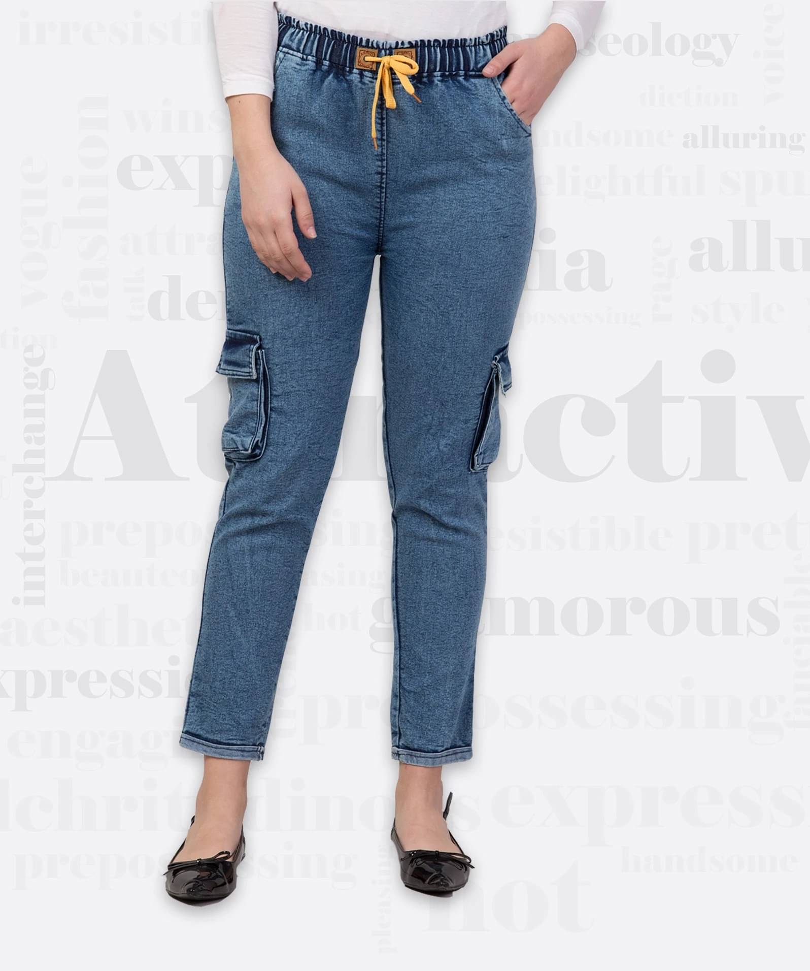     			Coutume Collections Women's Jogger Mid-Rise Jeans ( Blue )