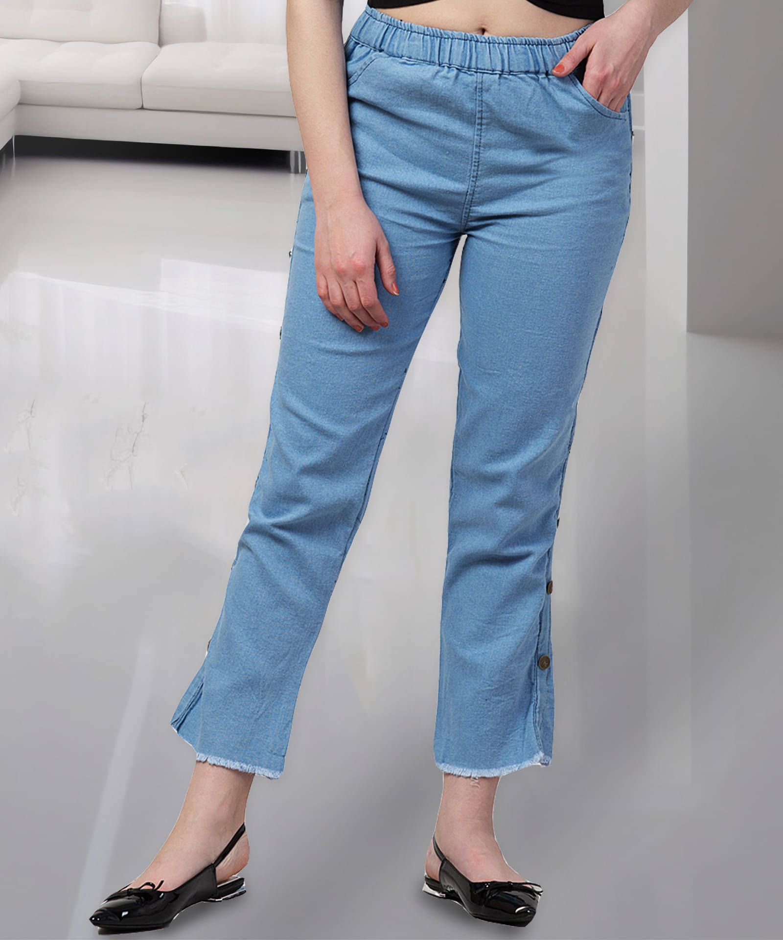    			Coutume Collections Women's Regular Fit Mid-Rise Jeans ( Light Blue )