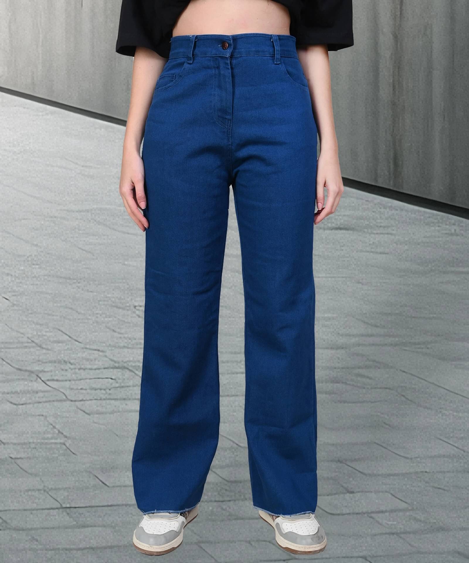 Coutume Collections Women's Relaxed Fit Mid-Rise Jeans ( Dark Blue ) Coutume Collections Women's Relaxed Fit Mid-Rise Jeans ( Dark Blue )