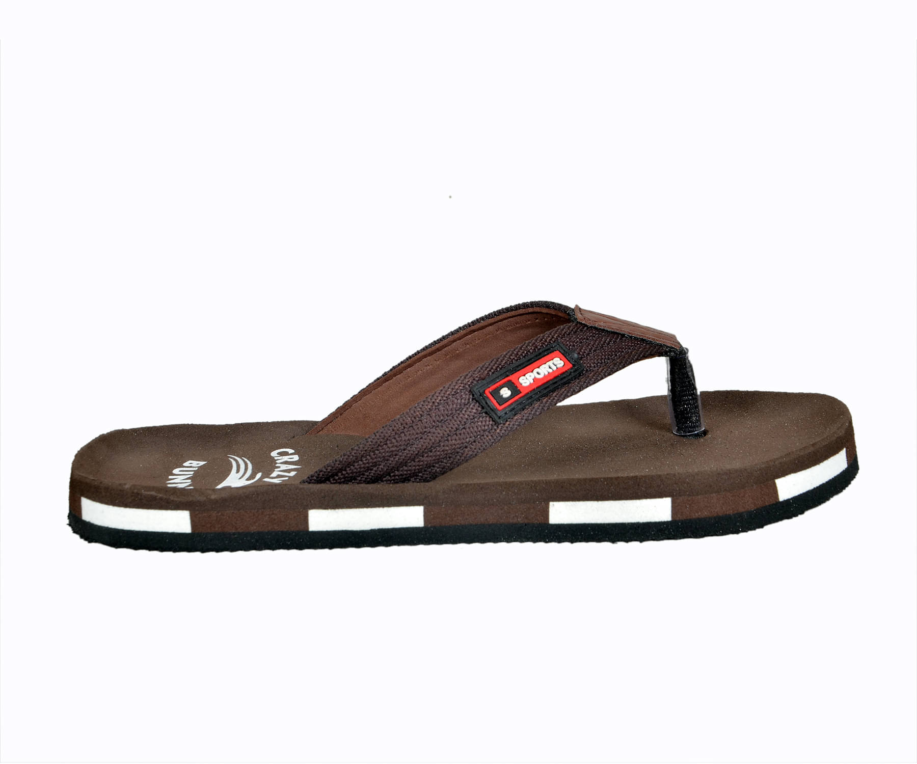     			Crazy Bunny Brown Men's Thong Flip Flop