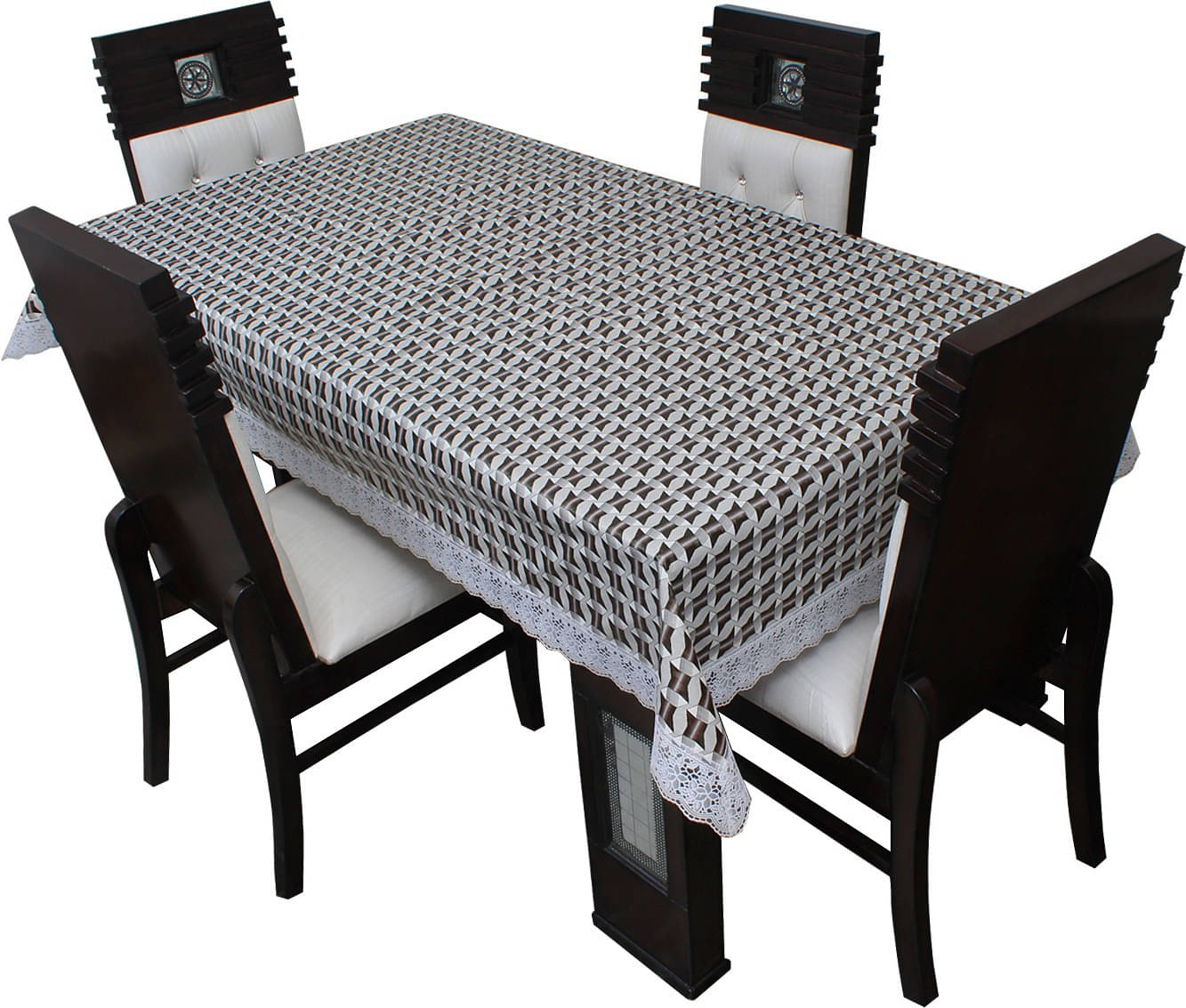     			Dream Care Printed PVC 4 Seater Rectangle Table Cover ( 52 x 76 ) cm Pack of 1 Gray