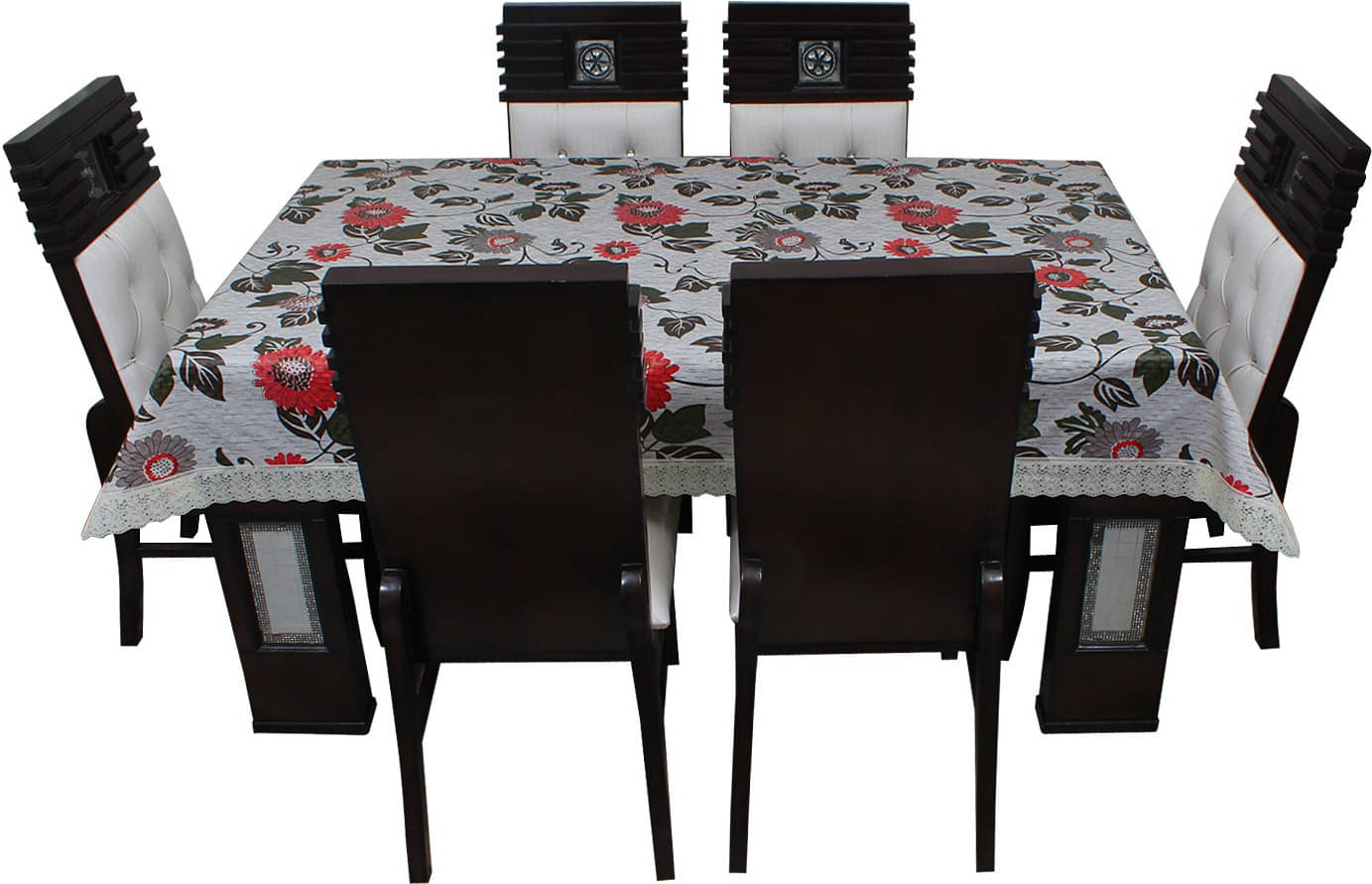     			Dream Care Printed Polyester 10 Seater Rectangle Table Cover ( 60 x 120 ) cm Pack of 1 Off White