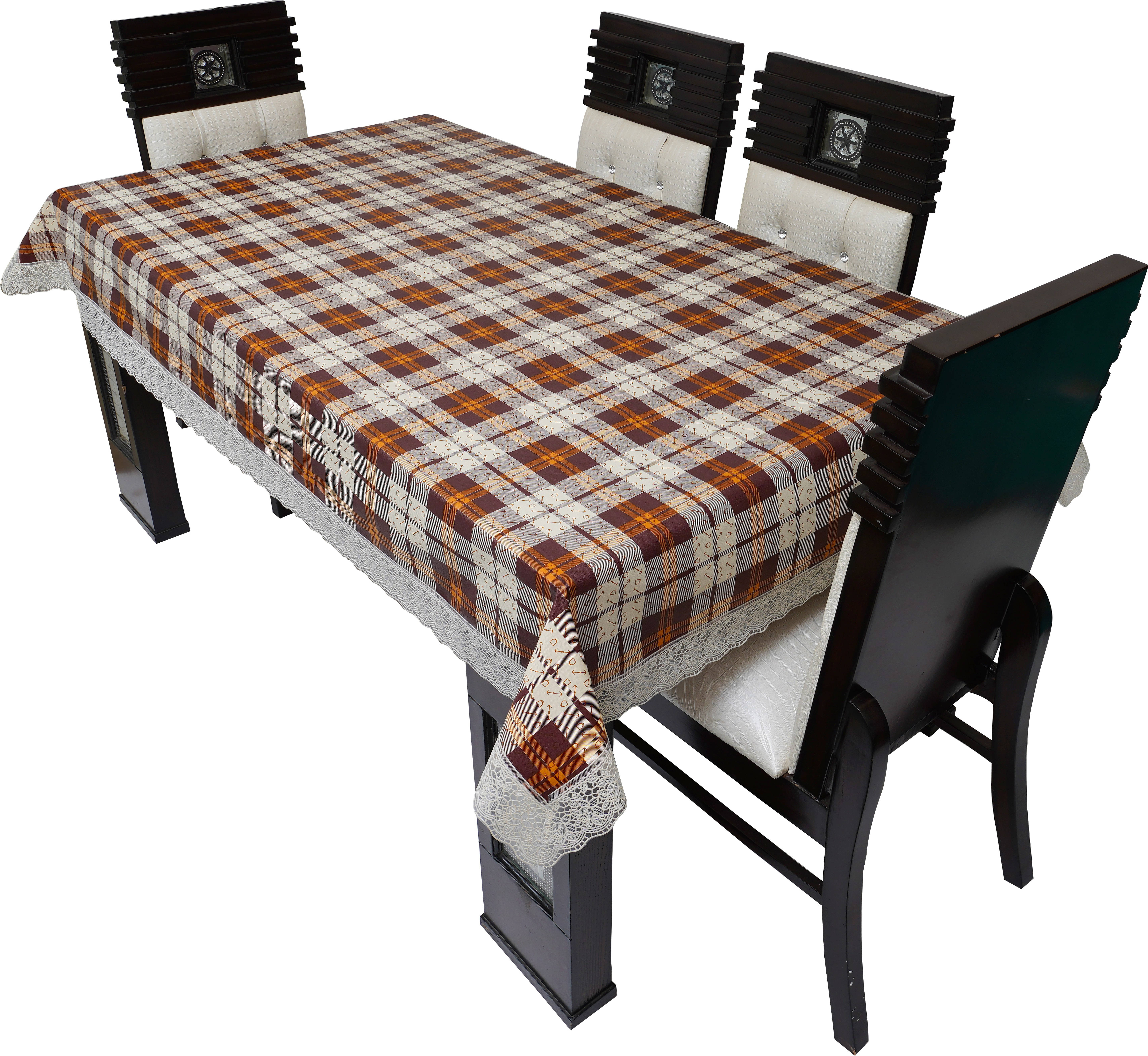     			Dream Care Printed Polyester 10 Seater Rectangle Table Cover ( 60 x 120 ) cm Pack of 1 Brown