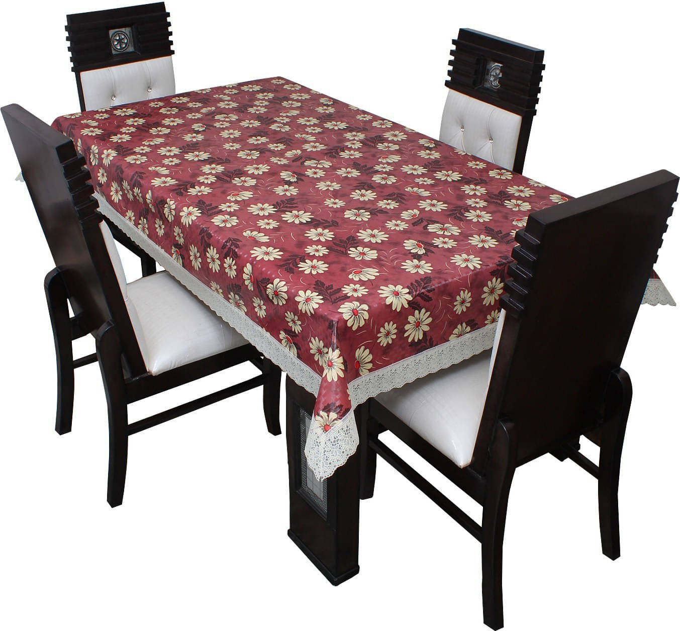     			Dream Care Printed Polyester 4 Seater Rectangle Table Cover ( 52 x 76 ) cm Pack of 1 Maroon