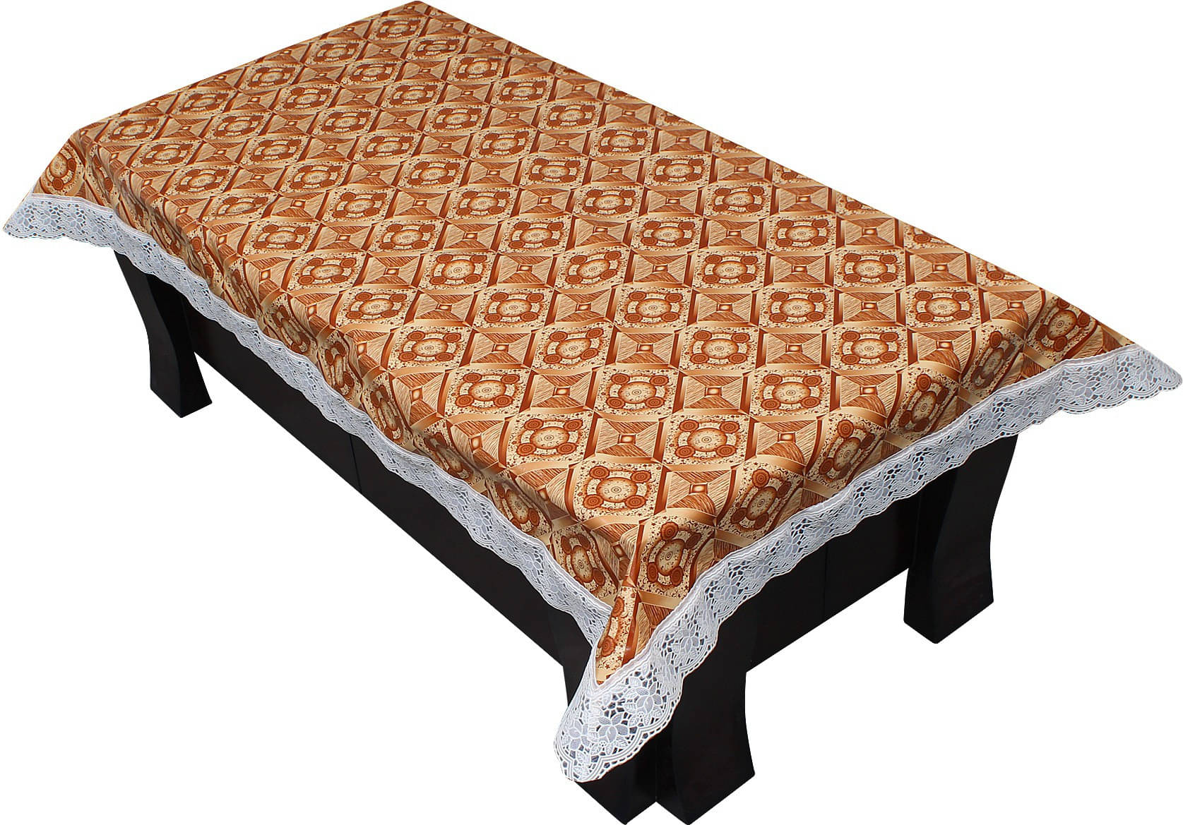     			Dream Care Printed Polyester 4 Seater Rectangle Table Cover ( 40 x 60 ) cm Pack of 1 Gold