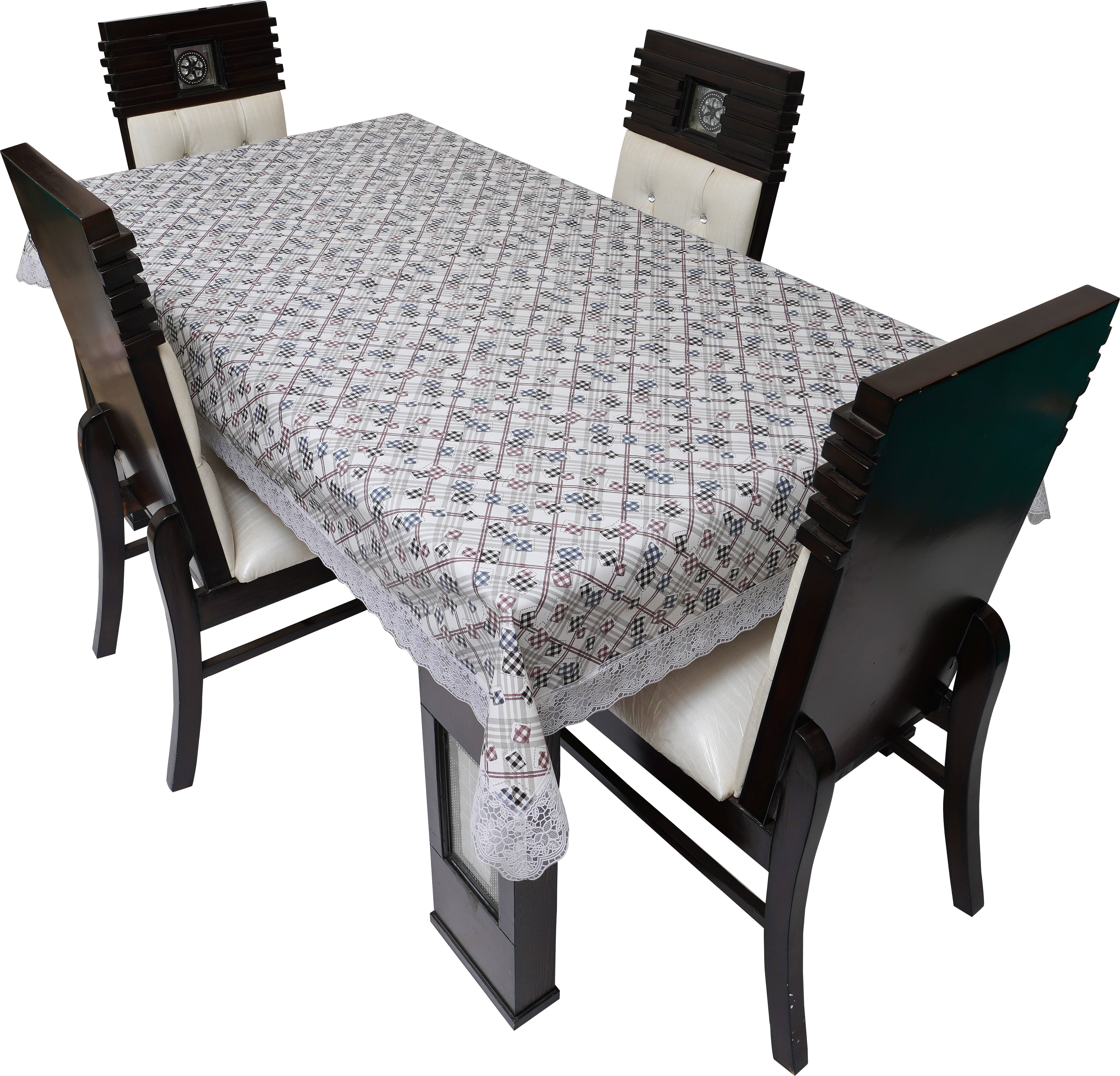     			Dream Care Printed Polyester 4 Seater Rectangle Table Cover ( 52 x 76 ) cm Pack of 1 Gray