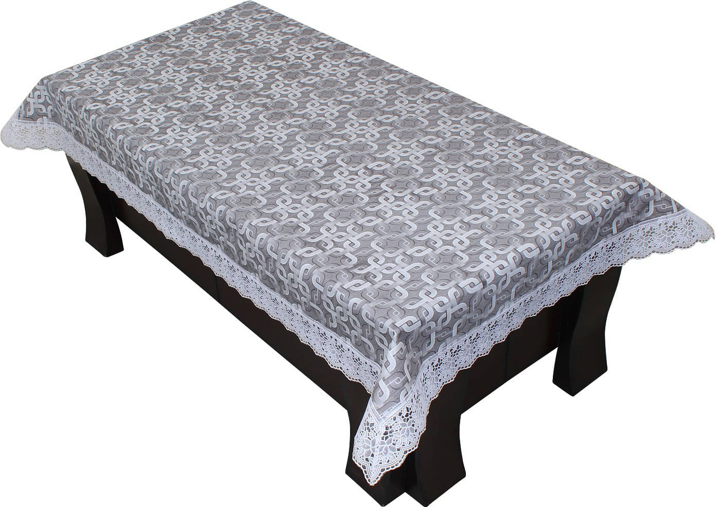     			Dream Care Printed Polyester 4 Seater Rectangle Table Cover ( 40 x 60 ) cm Pack of 1 Gray
