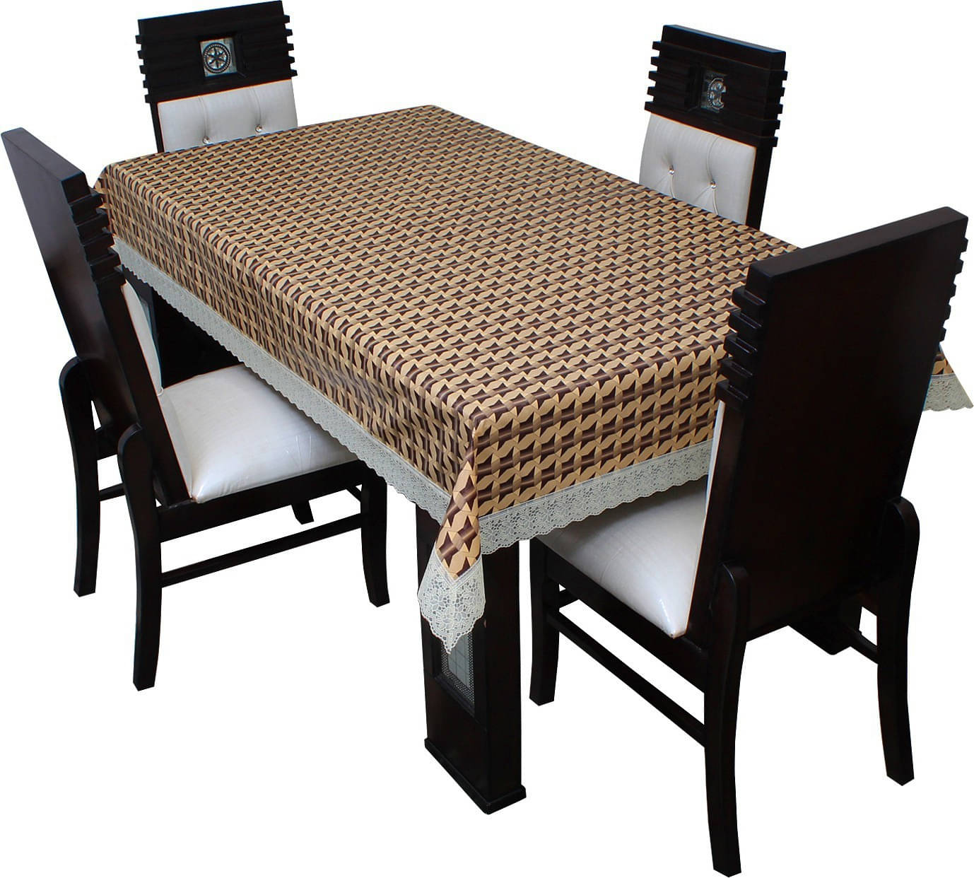     			Dream Care Printed Polyester 4 Seater Rectangle Table Cover ( 52 x 76 ) cm Pack of 1 Beige
