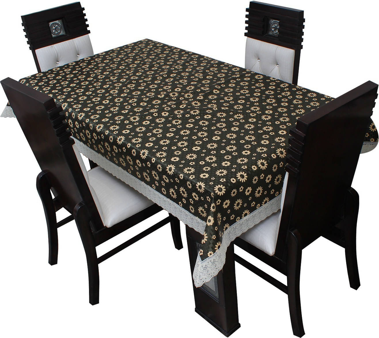 Dream Care Printed Polyester 4 Seater Rectangle Table Cover ( 52 x 76 ) cm Pack of 1 Black Dream Care Printed Polyester 4 Seater Rectangle Table Cover ( 52 x 76 ) cm Pack of 1 Black