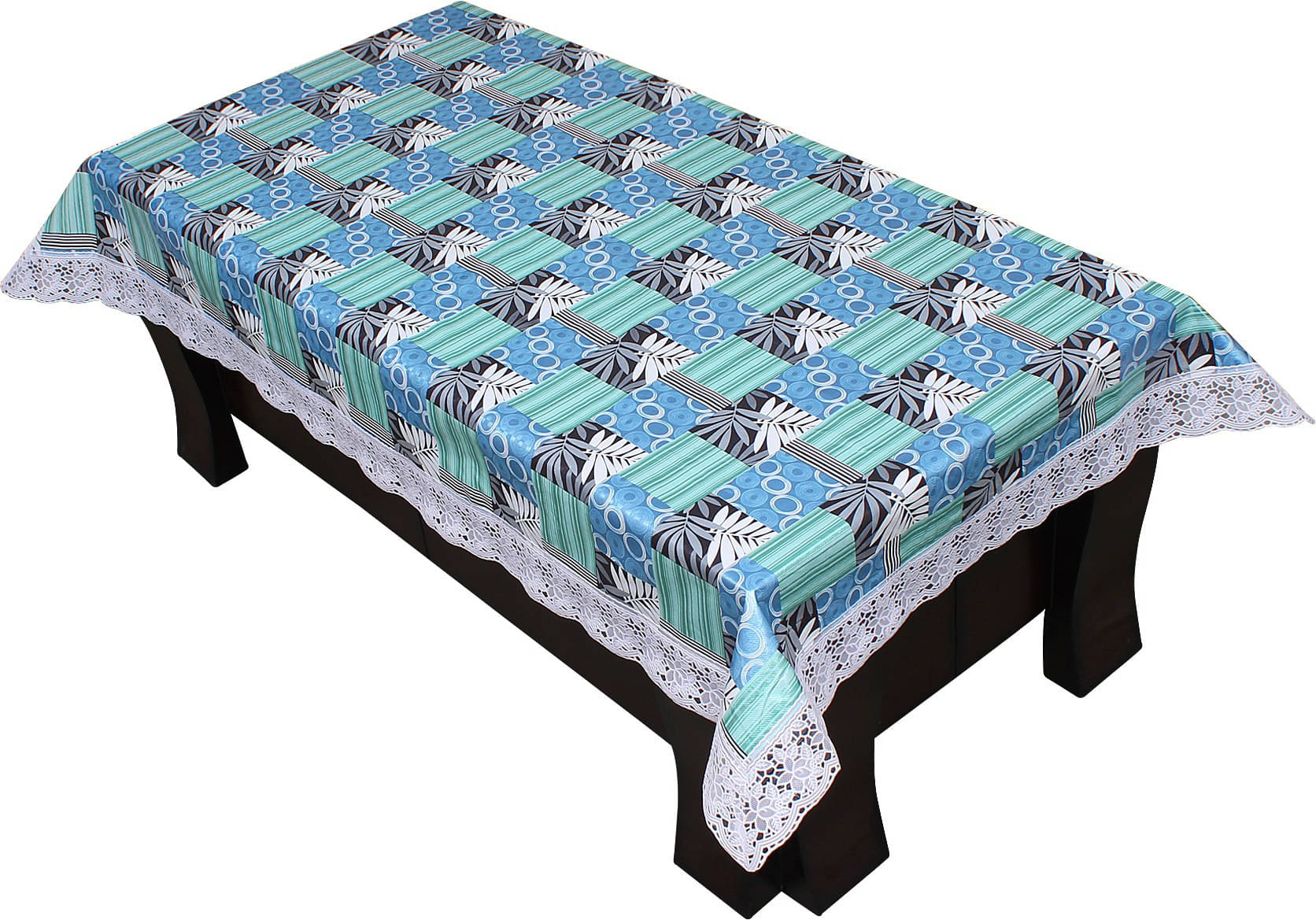     			Dream Care Printed Polyester 4 Seater Rectangle Table Cover ( 40 x 60 ) cm Pack of 1 Green