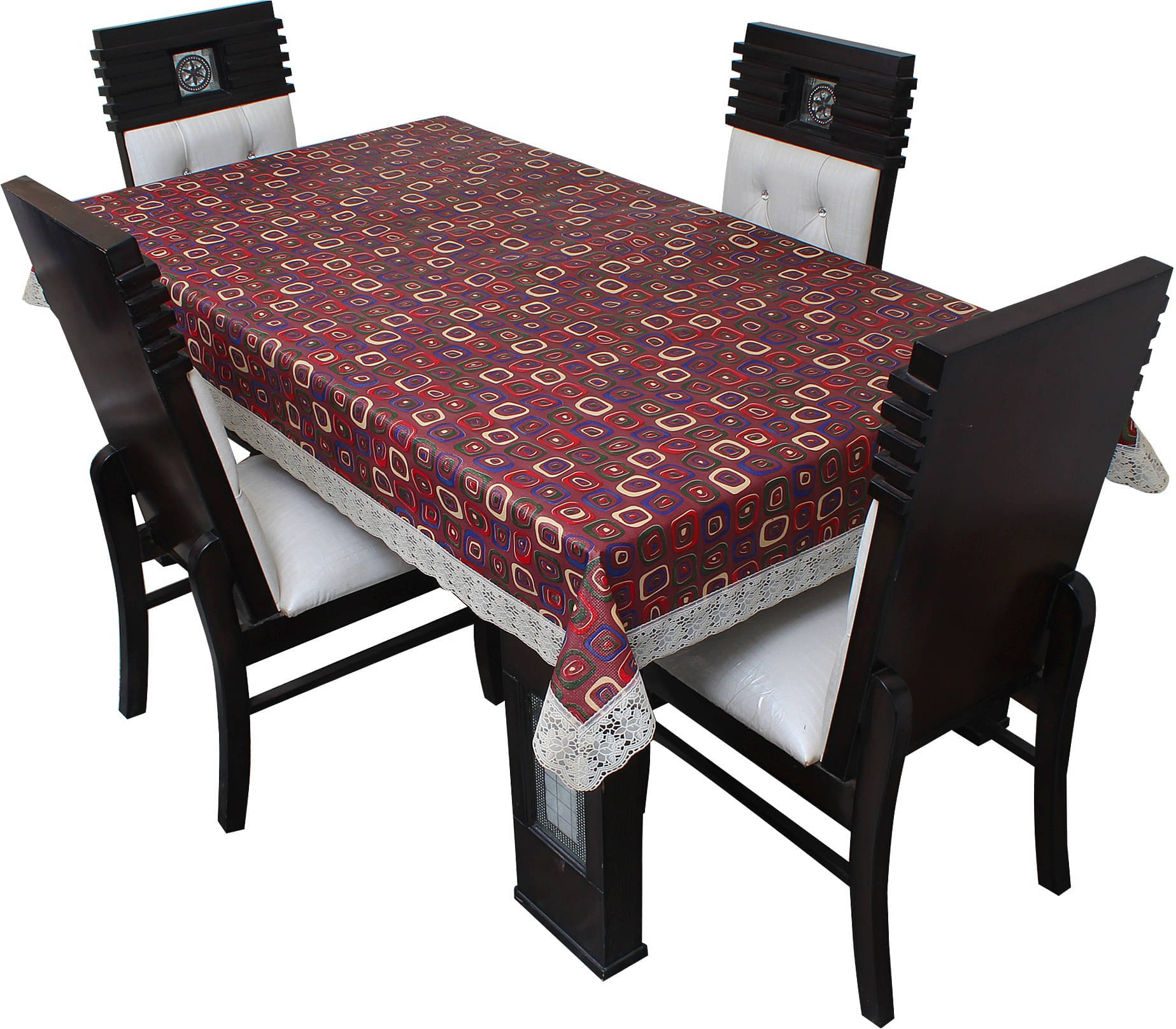     			Dream Care Printed Polyester 4 Seater Rectangle Table Cover ( 52 x 76 ) cm Pack of 1 Maroon