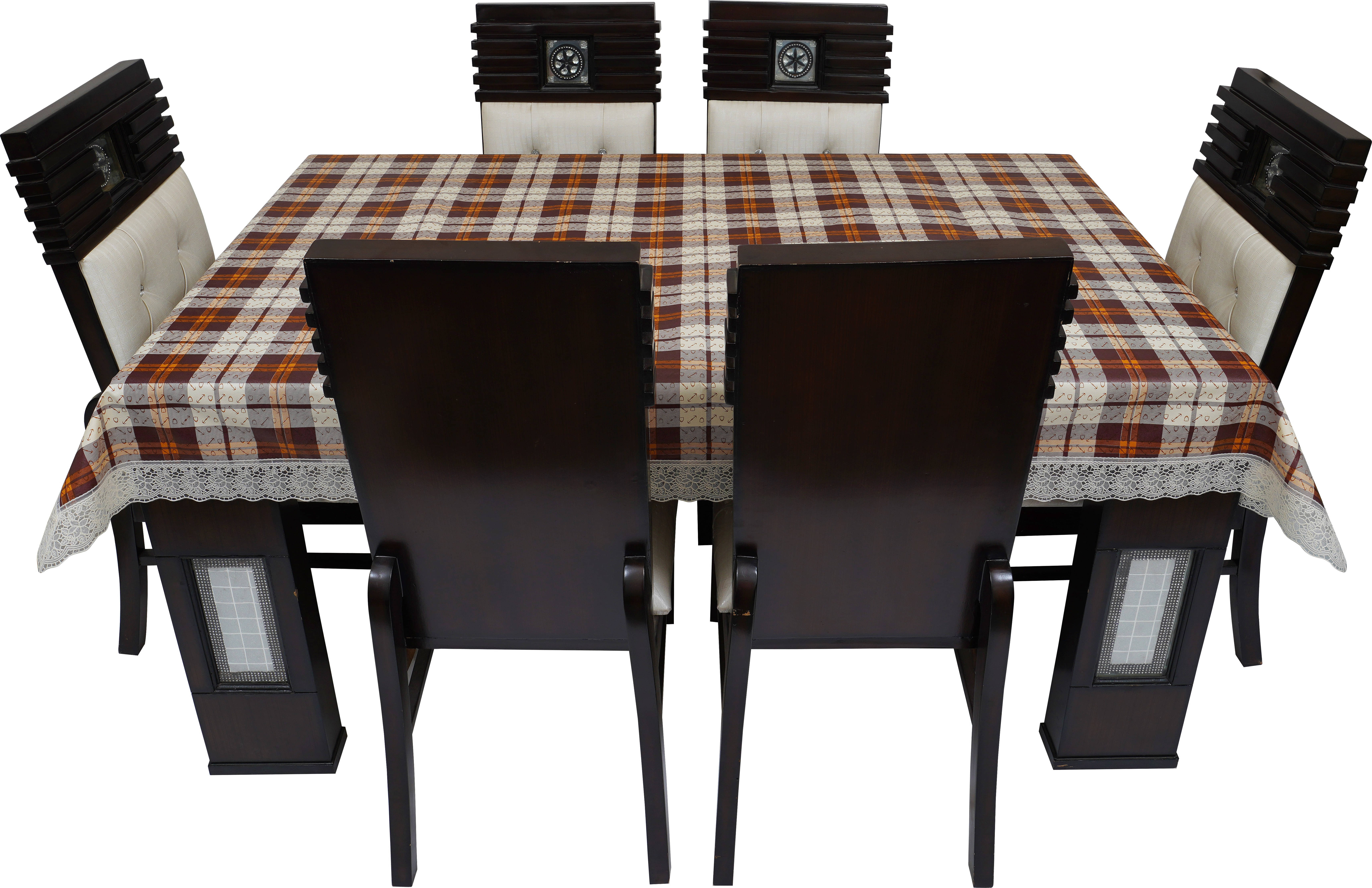     			Dream Care Printed Polyester 6 Seater Rectangle Table Cover ( 60 x 90 ) cm Pack of 1 Brown