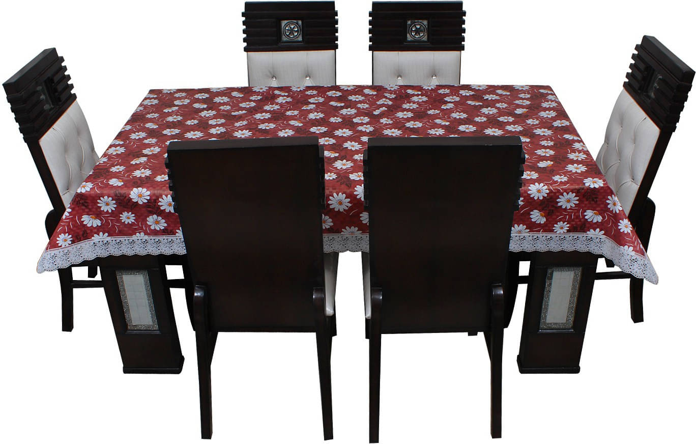     			Dream Care Printed Polyester 6 Seater Rectangle Table Cover ( 60 x 90 ) cm Pack of 1 Red