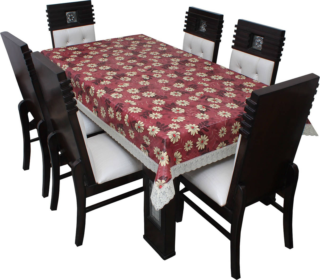     			Dream Care Printed Polyester 6 Seater Rectangle Table Cover ( 60 x 90 ) cm Pack of 1 Maroon