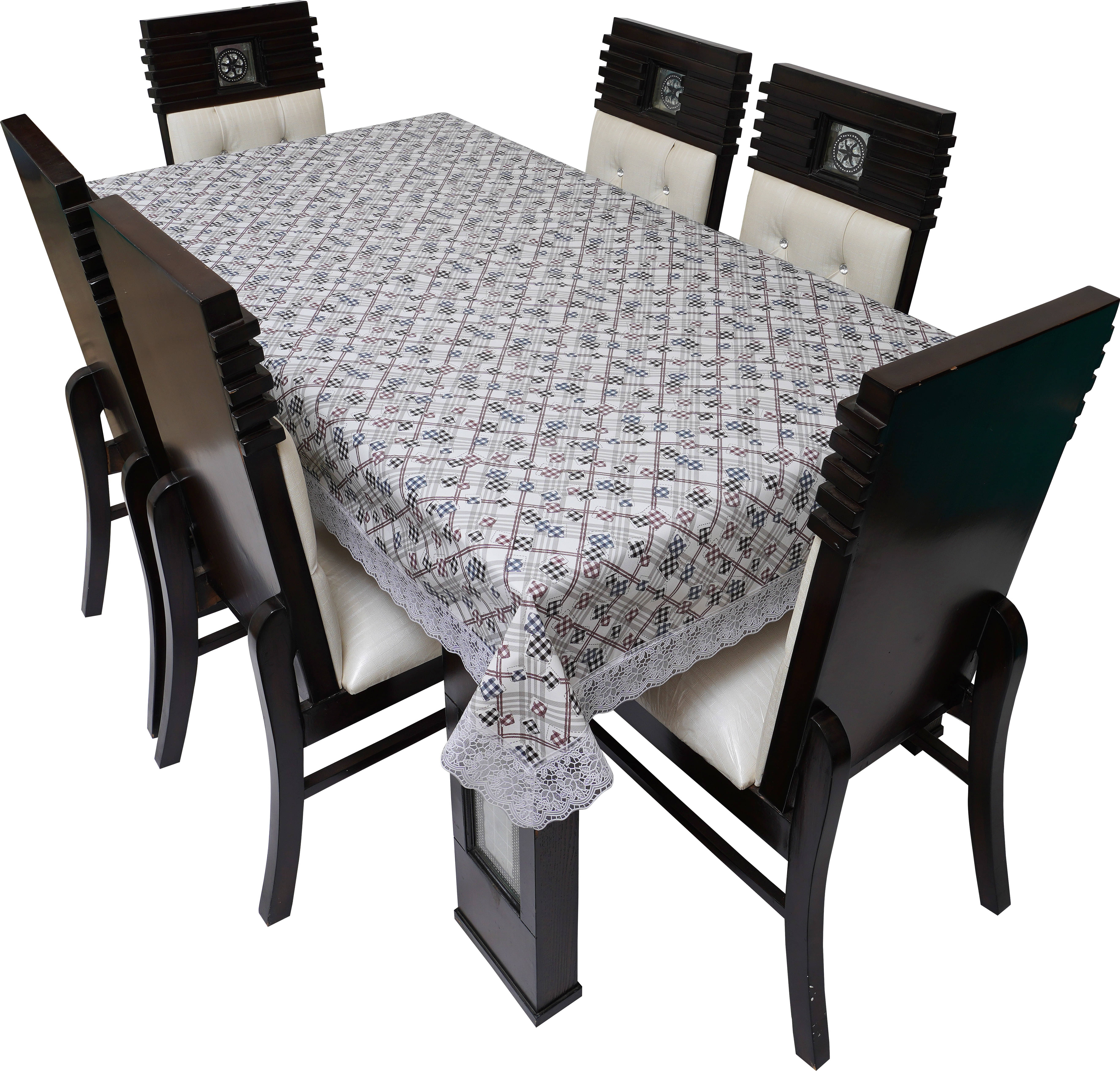     			Dream Care Printed Polyester 6 Seater Rectangle Table Cover ( 60 x 90 ) cm Pack of 1 Gray