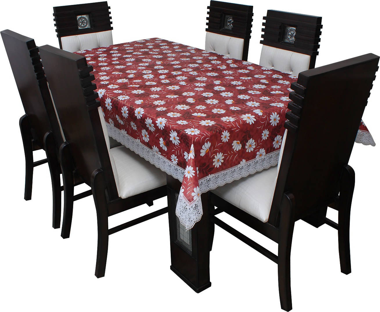     			Dream Care Printed Polyester 8 Seater Rectangle Table Cover ( 60 x 108 ) cm Pack of 1 Red