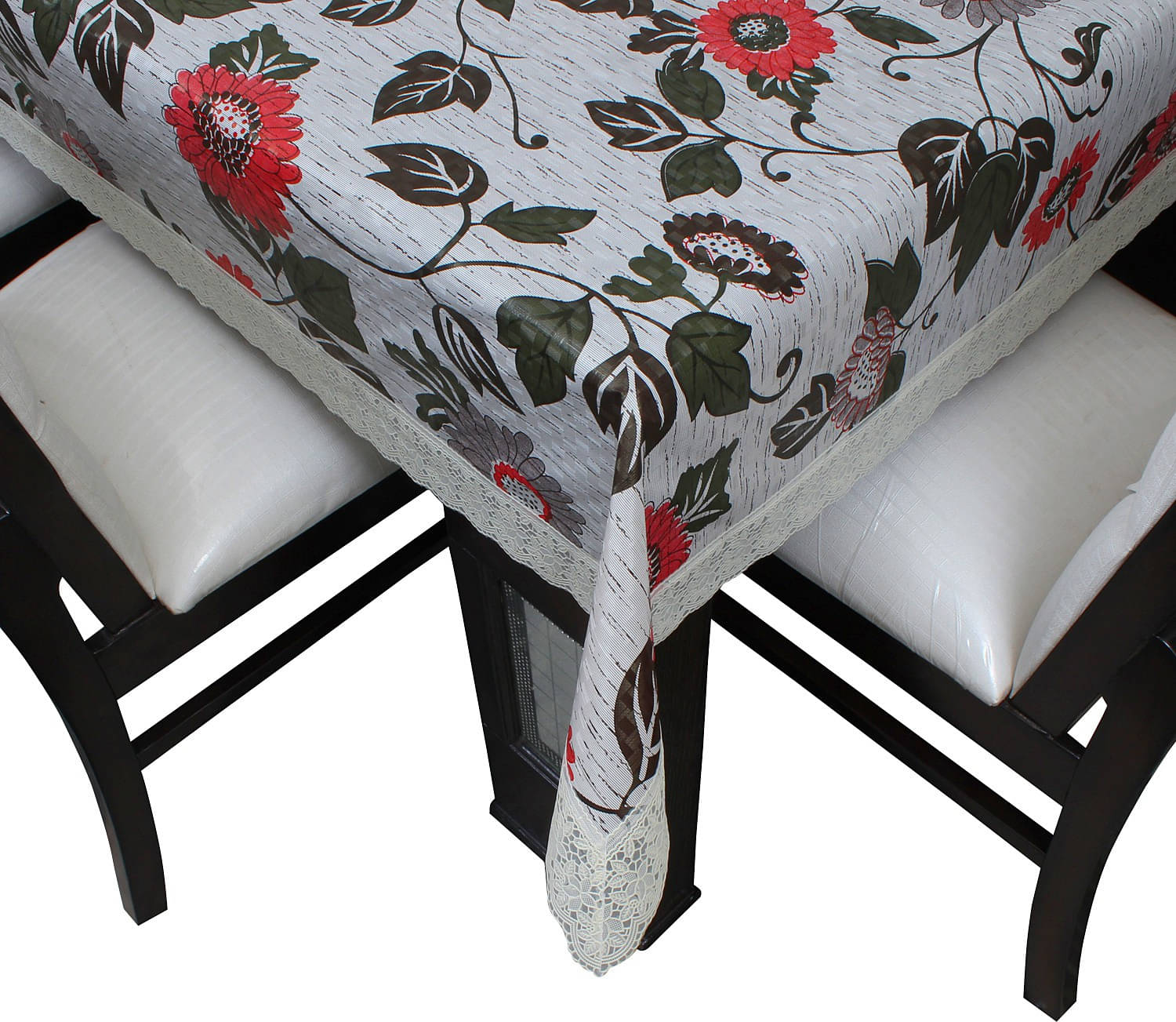     			Dream Care Printed Polyester 8 Seater Rectangle Table Cover ( 60 x 108 ) cm Pack of 1 Off White