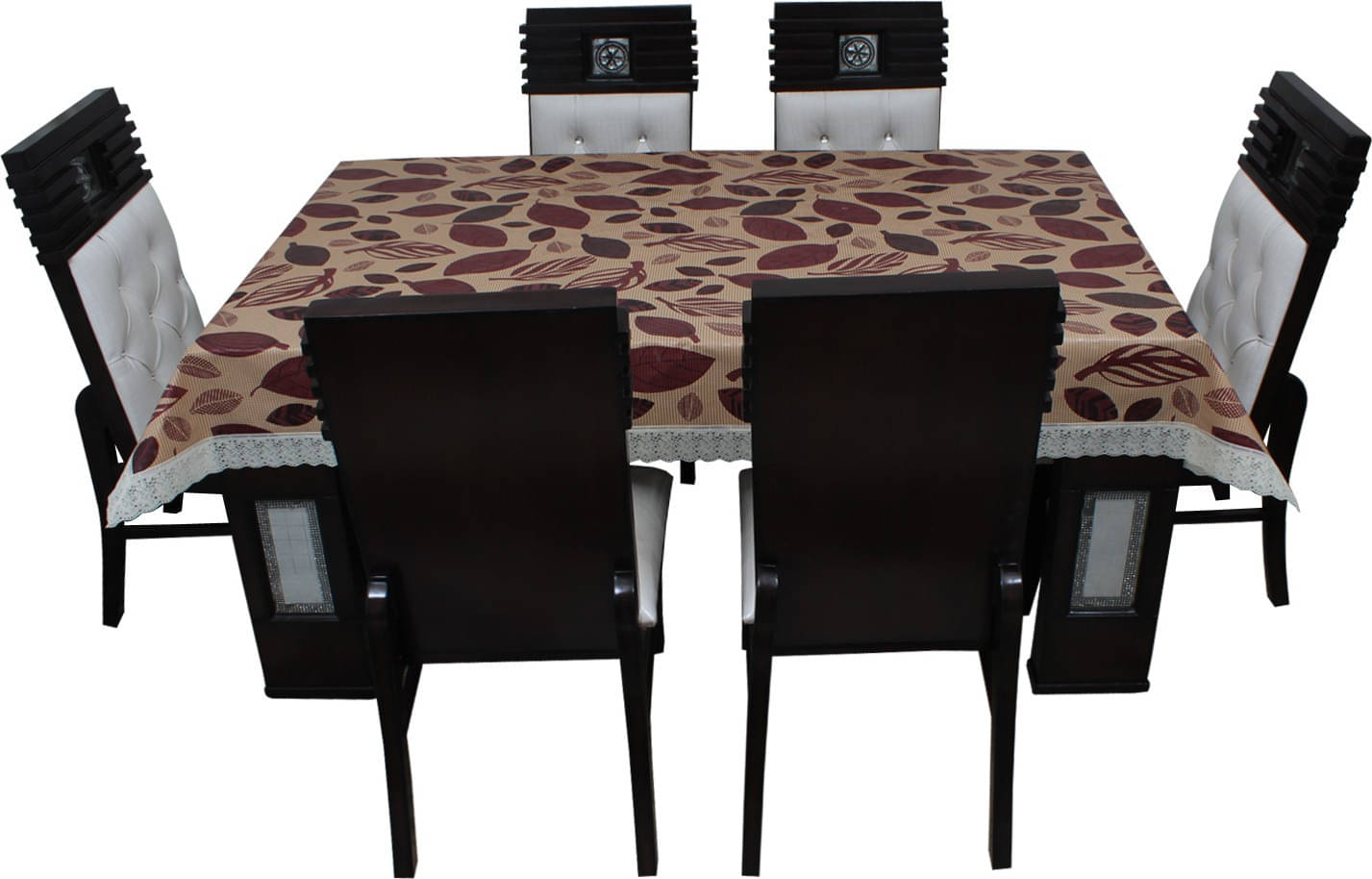     			Dream Care Printed Polyester 8 Seater Rectangle Table Cover ( 60 x 108 ) cm Pack of 1 Beige