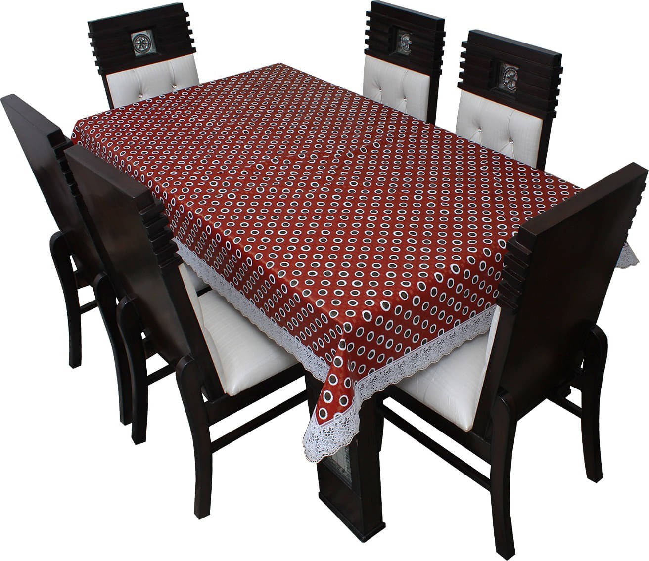 Dream Care Printed Polyester 8 Seater Rectangle Table Cover ( 60 x 108 ) cm Pack of 1 Red Dream Care Printed Polyester 8 Seater Rectangle Table Cover ( 60 x 108 ) cm Pack of 1 Red