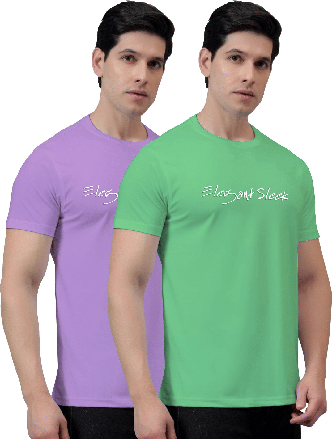 ELEGANT SLEEK Men Cotton Blend Regular Fit Solid T-Shirt ( Multicolor ) ELEGANT SLEEK Men Cotton Blend Regular Fit Solid T-Shirt ( Multicolor )