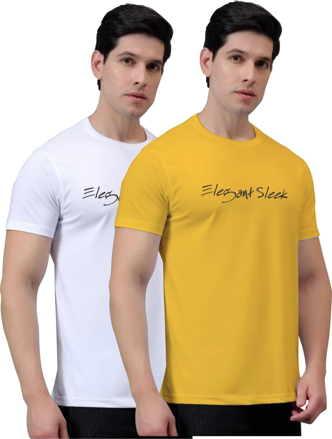ELEGANT SLEEK Men Cotton Blend Regular Fit Solid T-Shirt ( Multicolor ) ELEGANT SLEEK Men Cotton Blend Regular Fit Solid T-Shirt ( Multicolor )