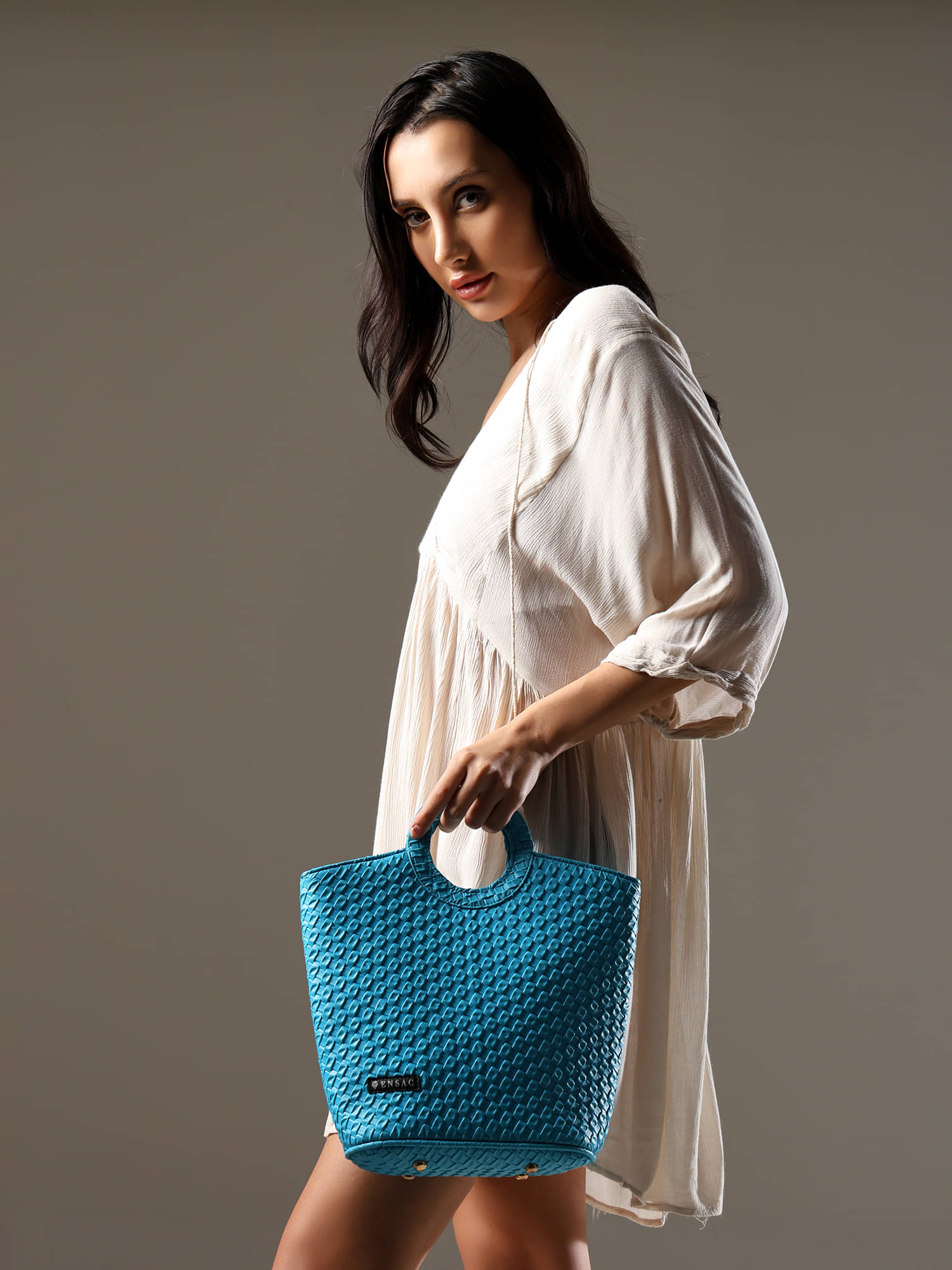     			ENSAC Sling Bag Rexin Set of 1 ( Teal )
