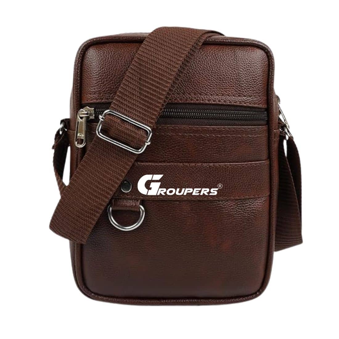 GROUPERS Brown Solid Messenger Bag - Handbags | Buy online on ZillyBuy