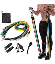 Gym Power Resistance Band Set for Workout 112x02x02 CM 11 Pieces (RB-11)