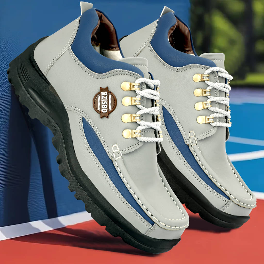     			HZISBO Grey Men's Boat Shoes