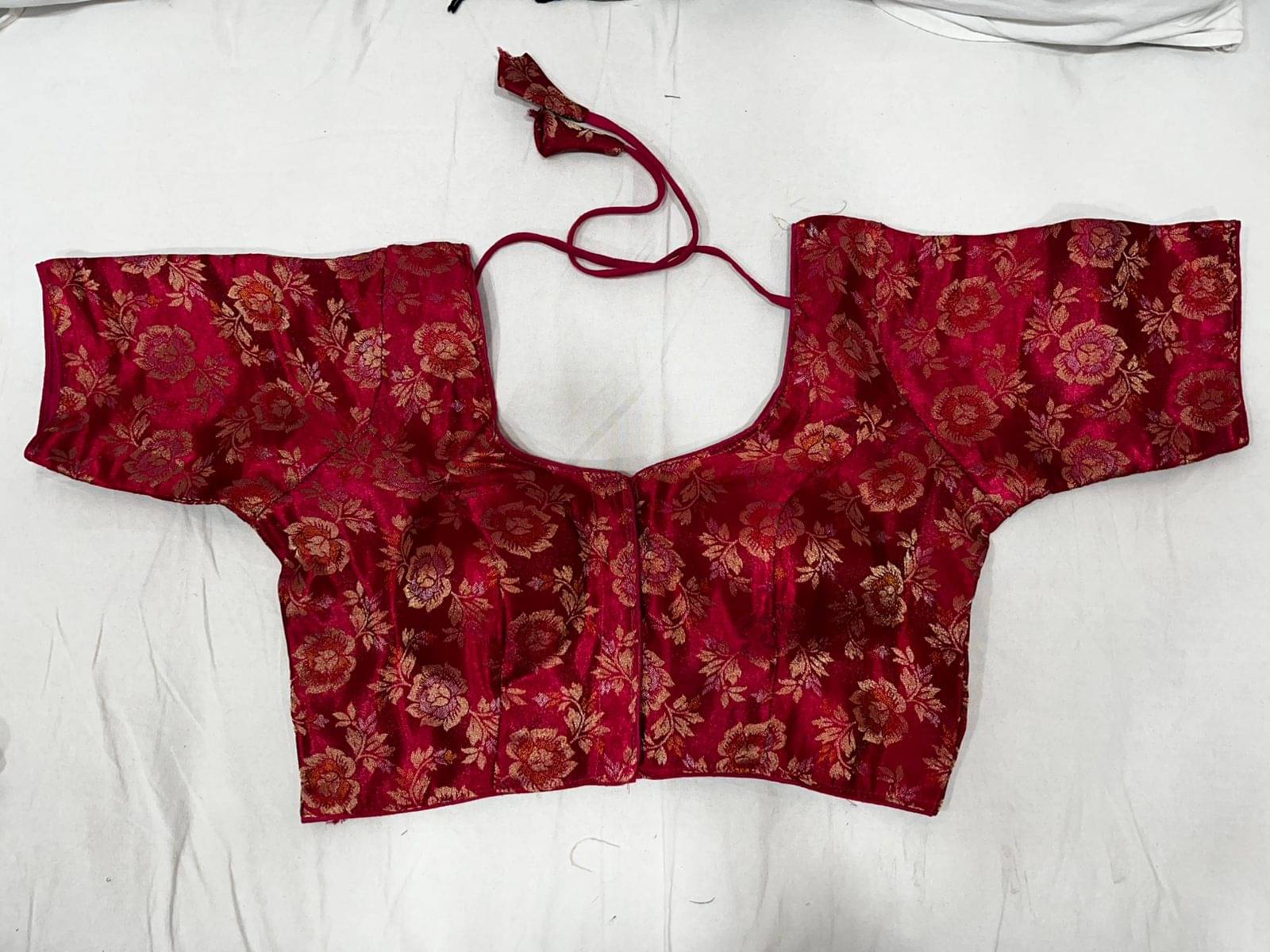     			KALAVATI FASHION Maroon Readymade with Pad Brocade Women's Blouse ( Pack of 1 )