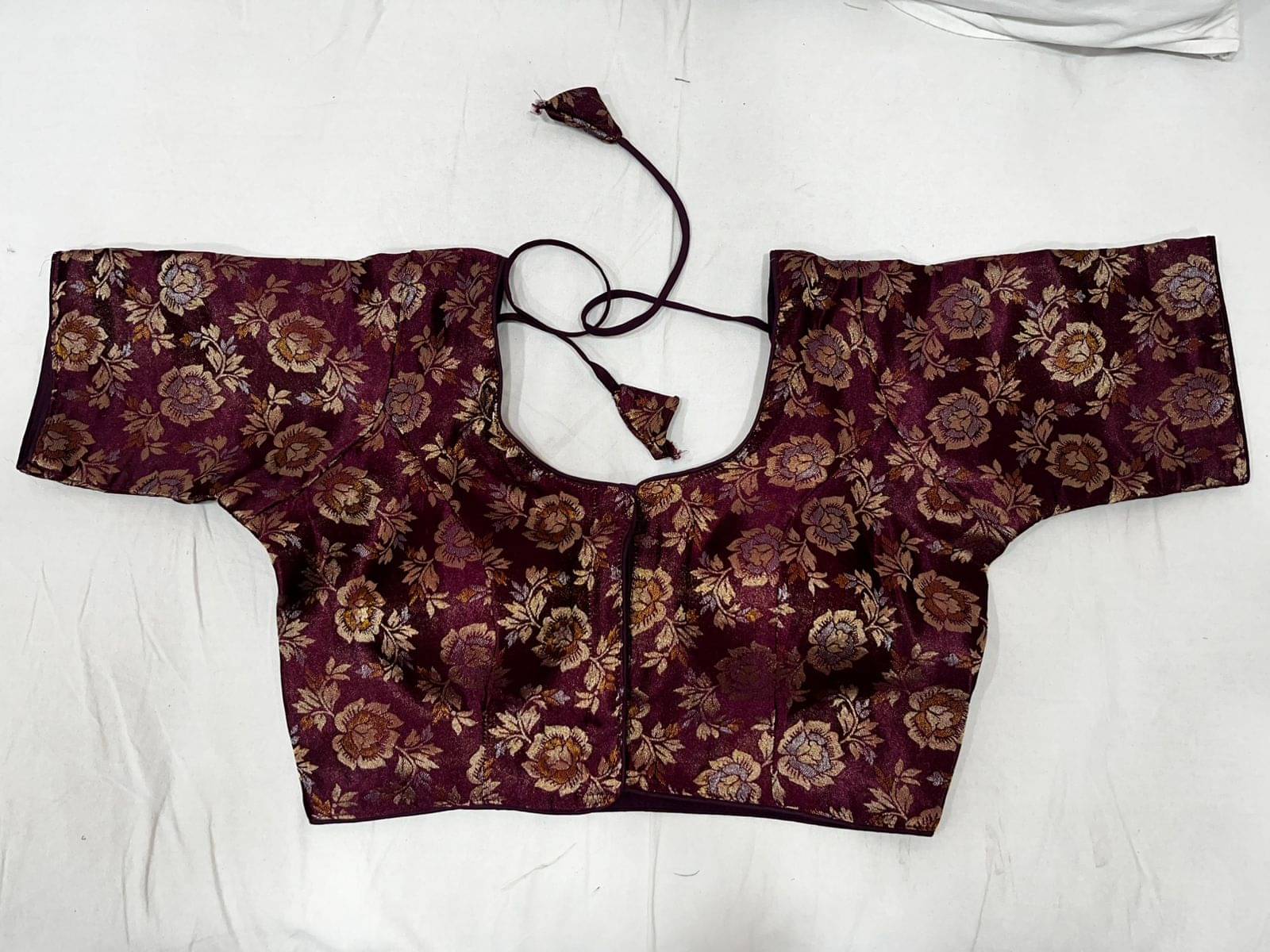     			KALAVATI FASHION Purple Readymade with Pad Brocade Women's Blouse ( Pack of 1 )