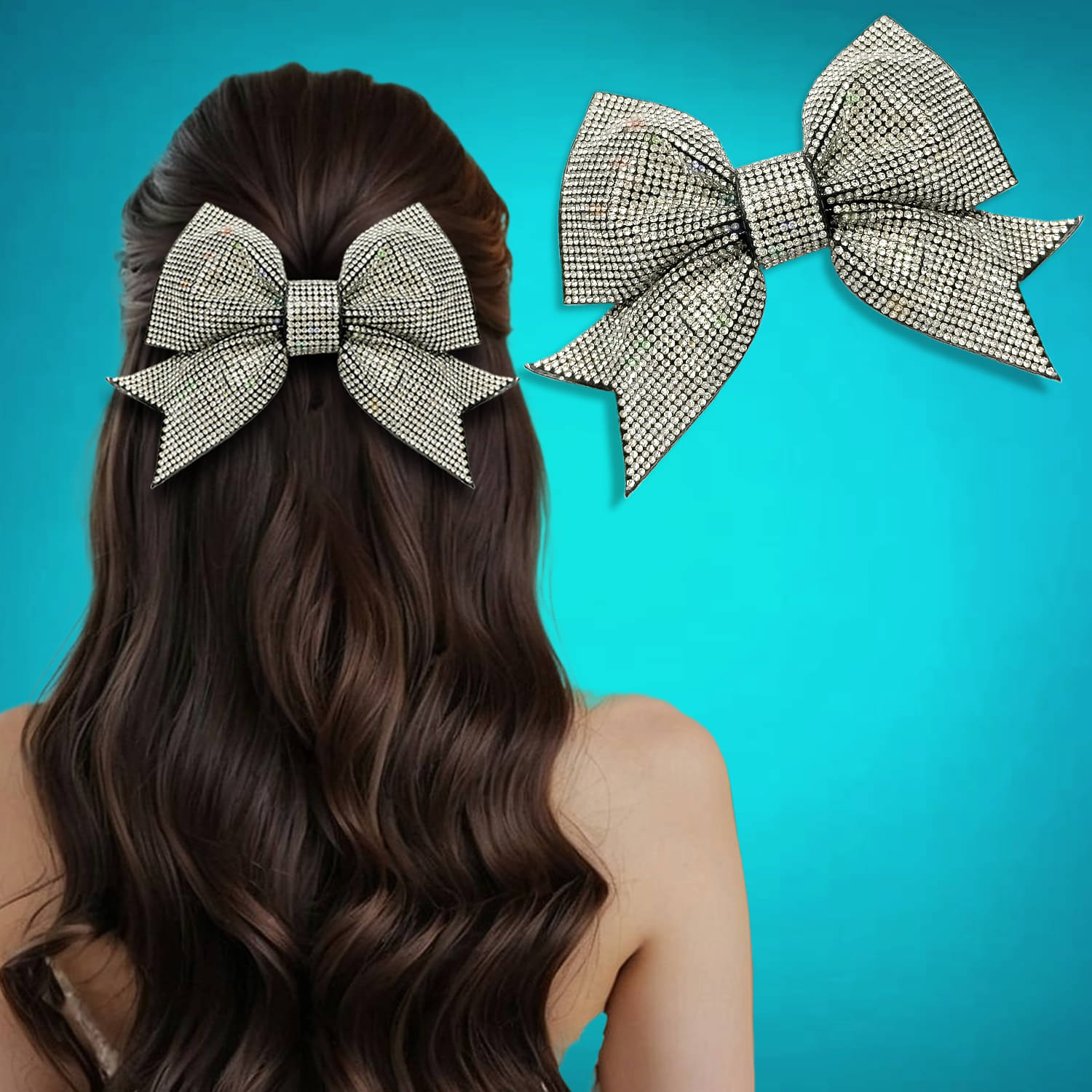     			LYKAA Silver Hair Clip ( Pack of 1 )