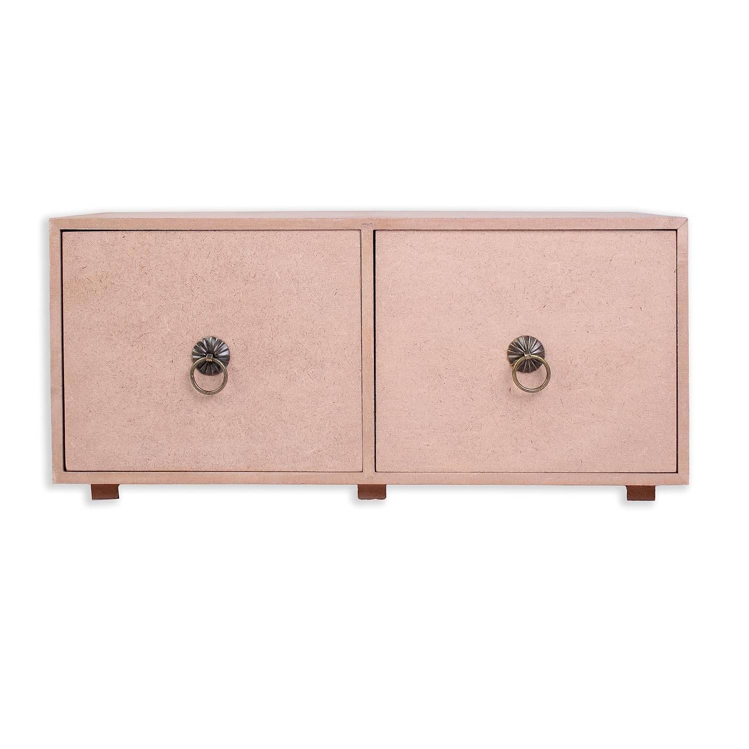 Little Birdie Mdf Box for Craft & Storage | Small Wooden Drawer Cabinet Organizer Box 2 Compartments W12.6 X H5.5 X D4.9 inch 5.5mm     			Little Birdie Mdf Box for Craft & Storage | Small Wooden Drawer Cabinet Organizer Box 2 Compartments W12.6 X H5.5 X D4.9 inch 5.5mm