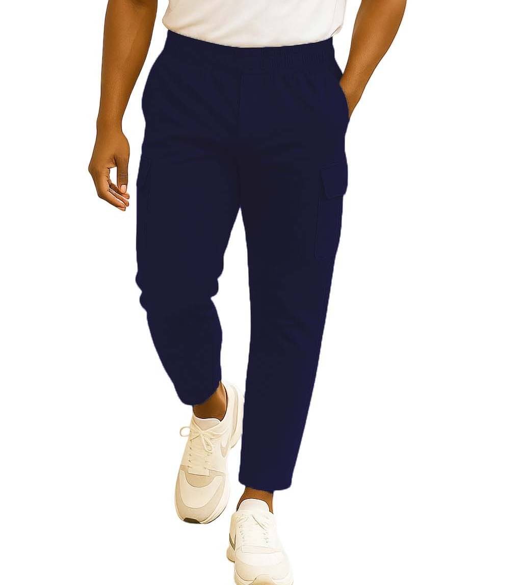     			MULTIIWA Regular Flat Men's Cargos - Navy Blue ( Pack of 1 )