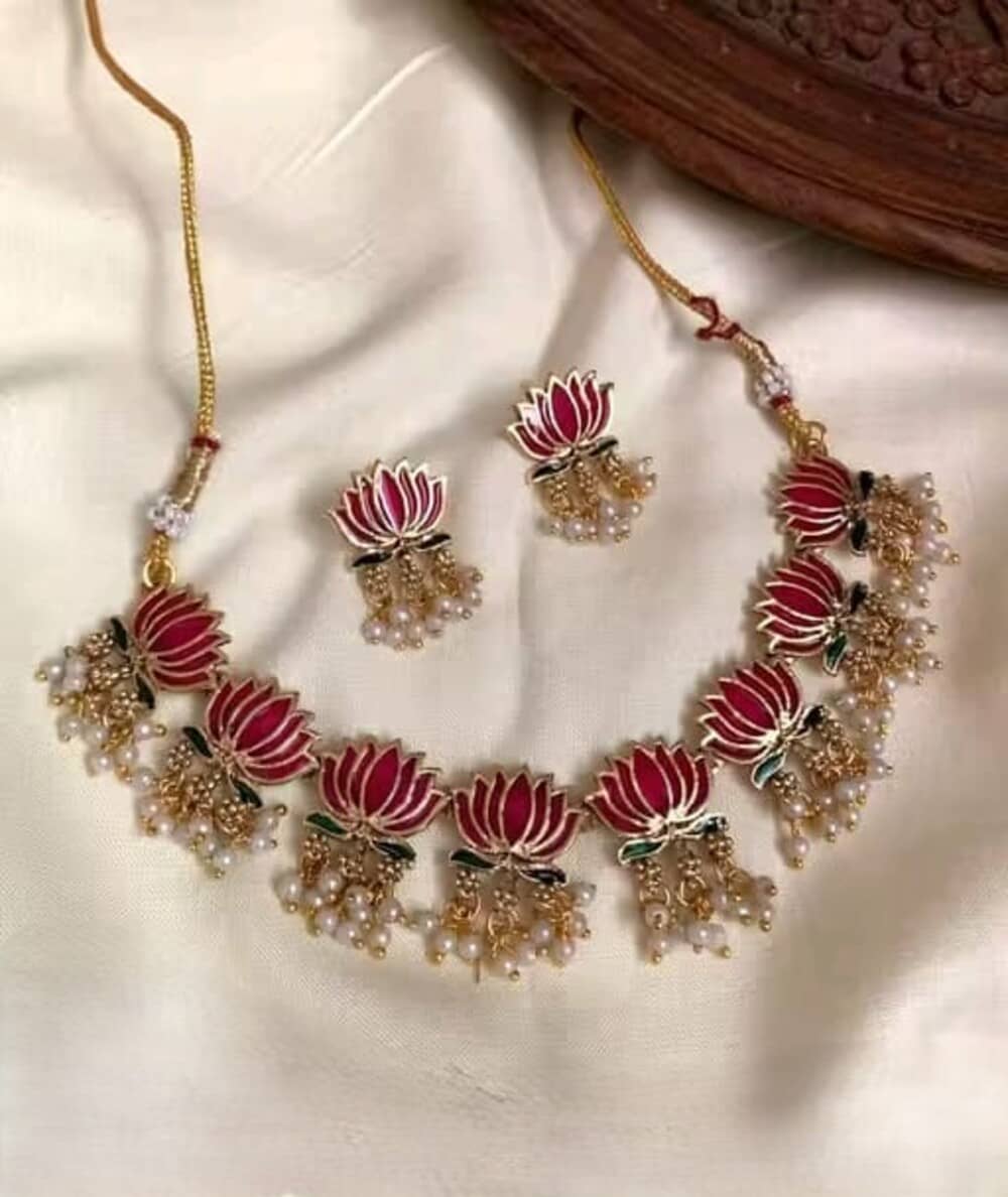 Malabar Pink Copper Necklace Set ( Pack of 1 )