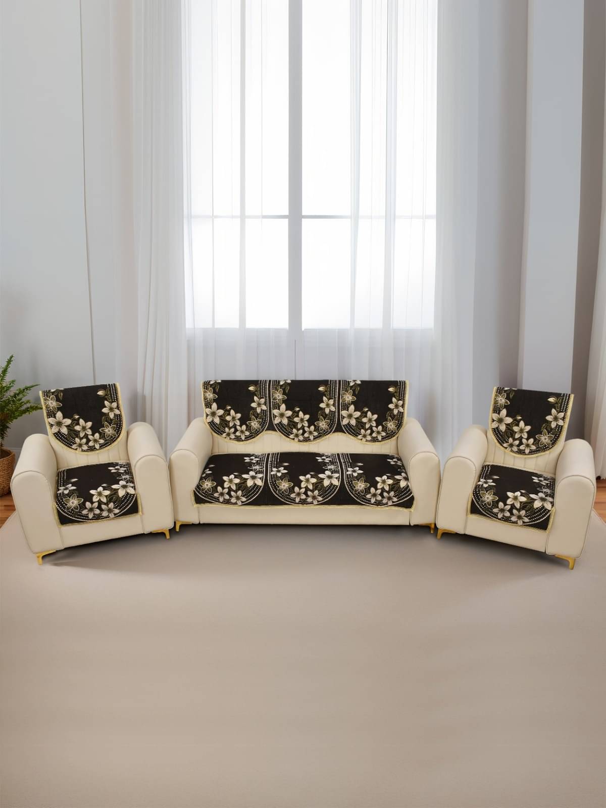     			Multitex 5 Seater Cotton Sofa Cover ( Pack of 6 )