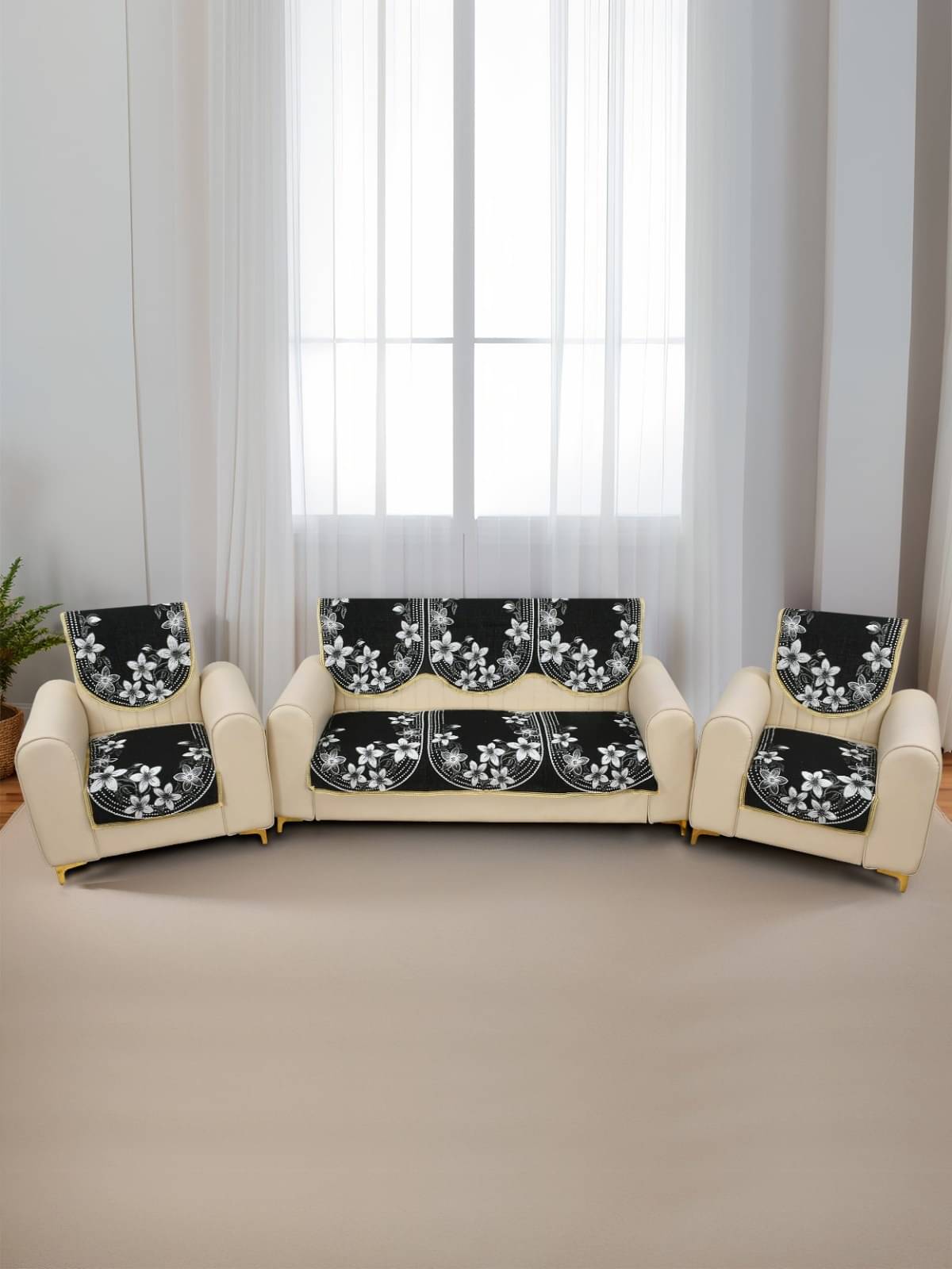     			Multitex 5 Seater Cotton Sofa Cover ( Pack of 6 )