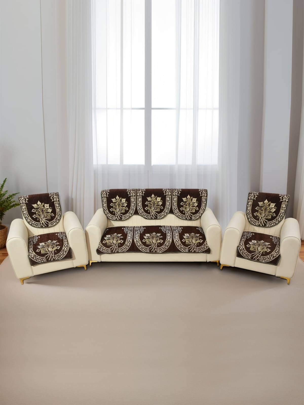     			Multitex 5 Seater Cotton Sofa Cover ( Pack of 6 )