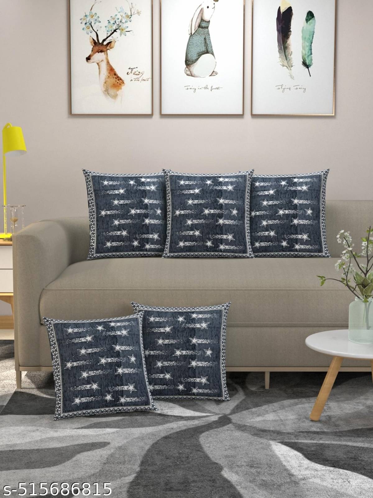 Multitex Set of 5 Cotton Floral Square Cushion Cover (40X40)cm - Aqua Multitex Set of 5 Cotton Floral Square Cushion Cover (40X40)cm - Aqua