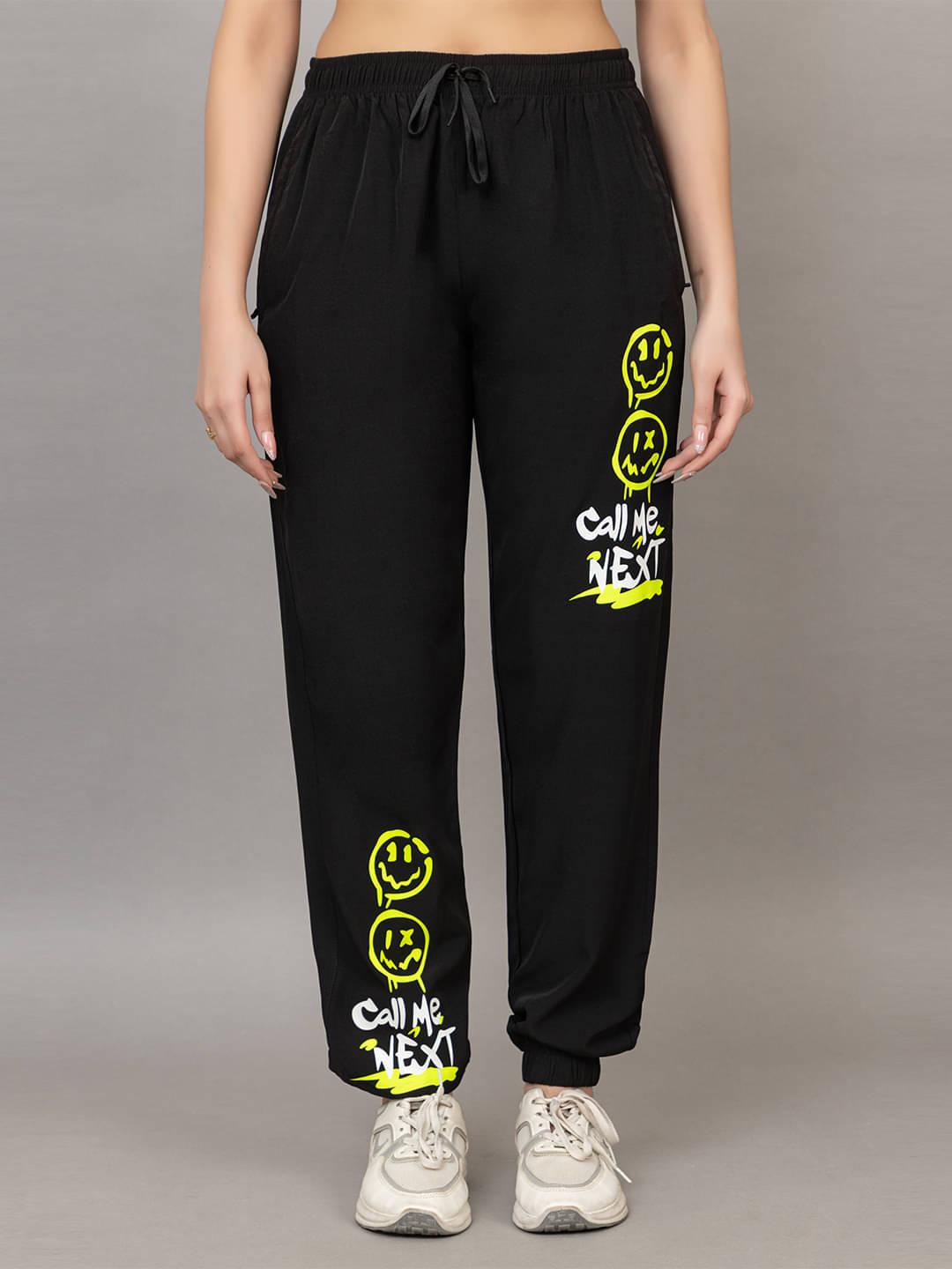     			PROBASIC Cotton Blend Printed Women Pyjama ( Black )