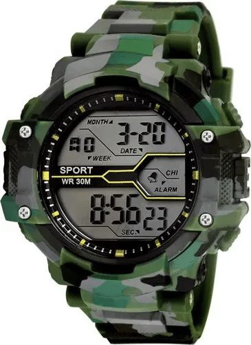     			RVINE Green Rubber Digital Men's Watch