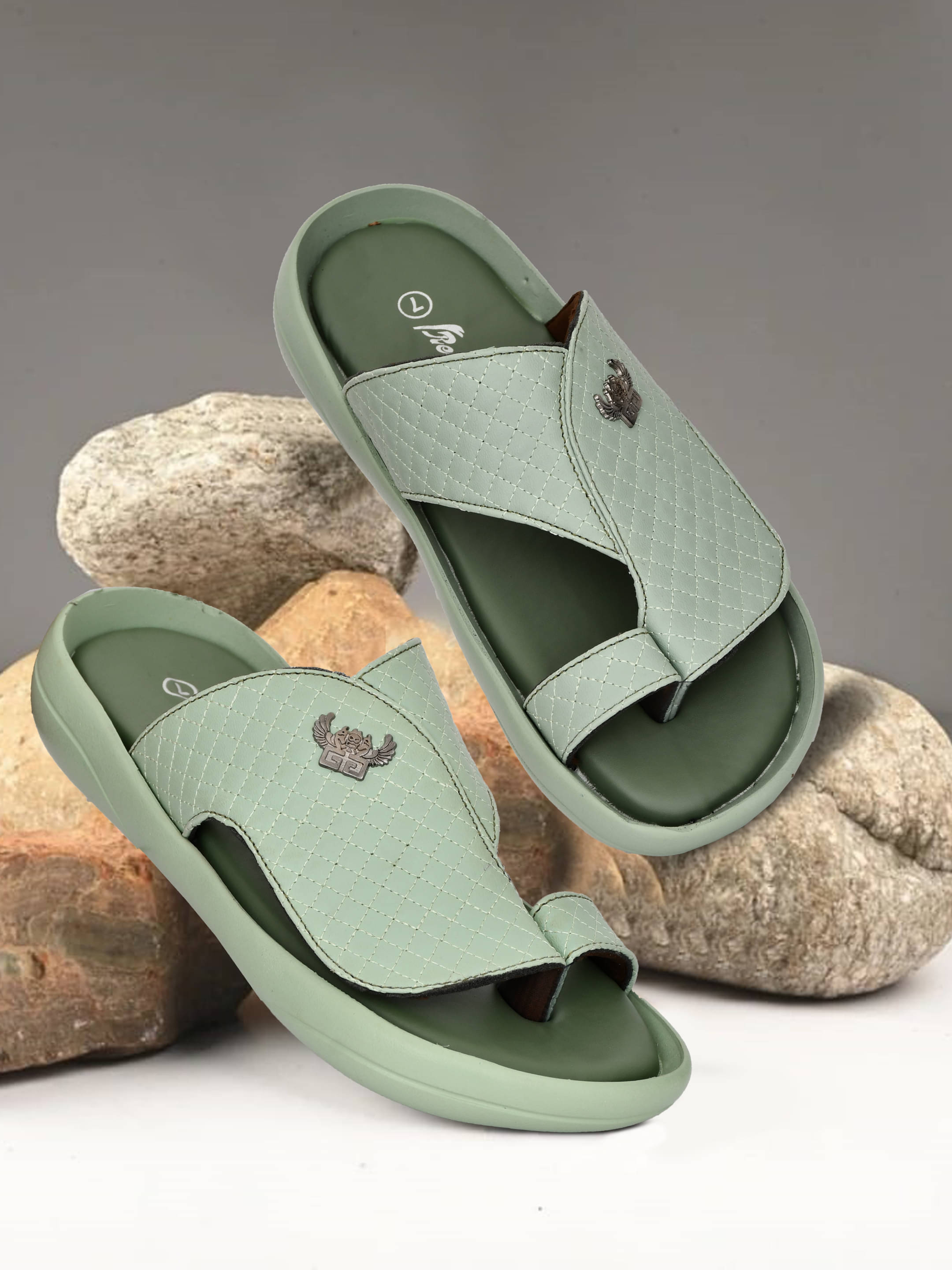     			Real Bliss Brown Men's Leather Slipper